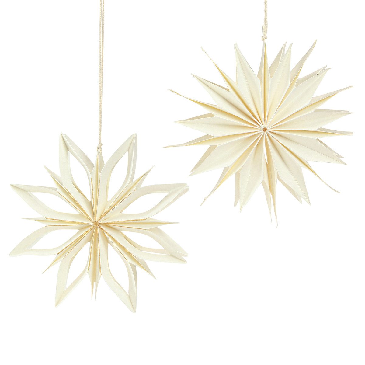 Viana Christbaumschmuck Papiersterne Weihnachtsdeko Baumschmuck Weiß Gold 1 günstig online kaufen