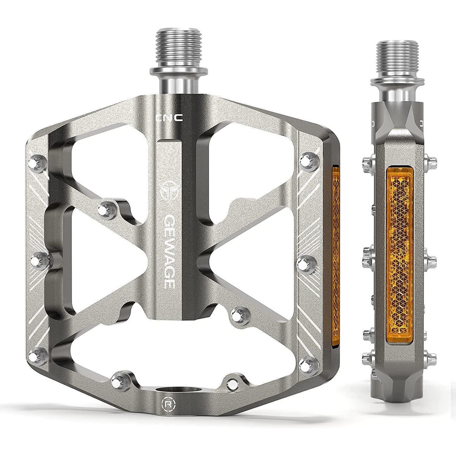 LuxusKollektion Plattformpedale Fahrradpedale Aluminium MTB/Rennrad silber