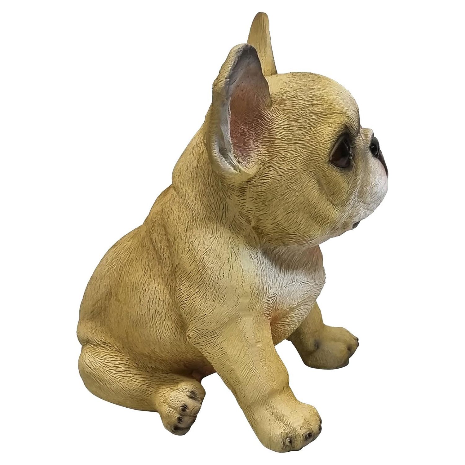 Fachhandel Plus Tierfigur Französische Bulldogge beige Tierfigur Hundewelpe sitzend, tolle Hundefigur, lebensecht