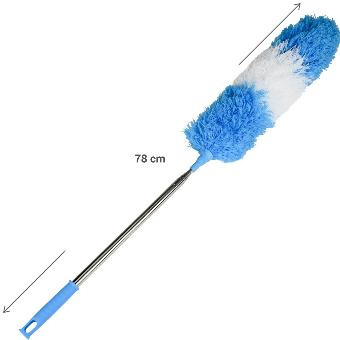 BENSON Staubwedel Flexibler Teleskop-Staubwedel 248 cm Ausziehbar Antistatisch Waschbar (2-St., 1er-Set & 2er-Set & 3er-Set), Ausziehbarer Staubwedel (78–248 cm) aus Edelstahl mit flexiblem Kopf