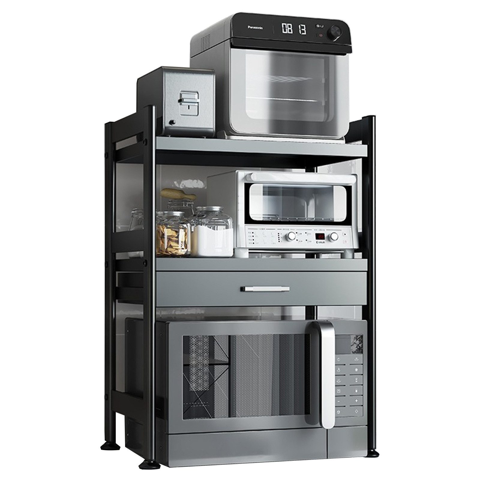 TWSOUL Küchenregal Mikrowellen Regal mit Schubladen, Mikrowellenständer mit günstig online kaufen