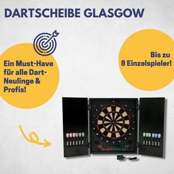 B Best Sporting Dartautomat Elektronische Dartscheibe Glasgow mit LCD-Anzeigen, E-Dartscheibe mit 12 Dartpfeilen & Ersatzspitzen