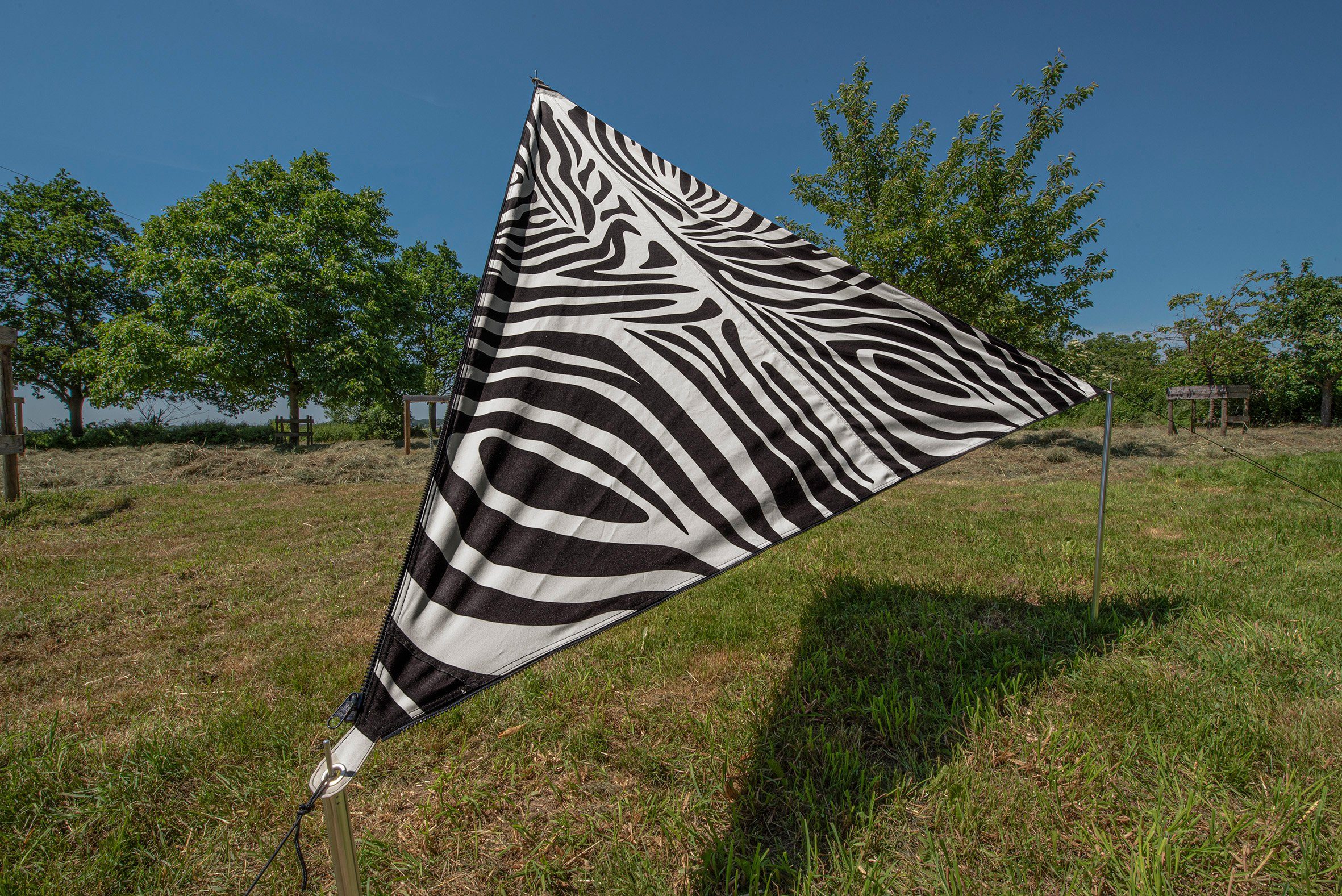 schwarz Zebra Singleâ€œ, â€žTC-Zip-Canvas Druck Sonnensegel RV (mit Transporttasche) / Verbindbares BENT Sonnensegel