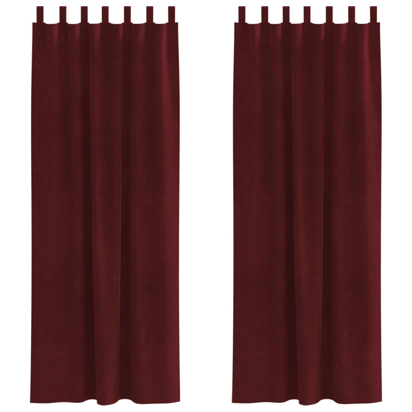 vidaXL Vorhang Verdunkelungsvorhänge 2 Stk. Weinrot 140 x 245 cm Samt (2 St), Samt