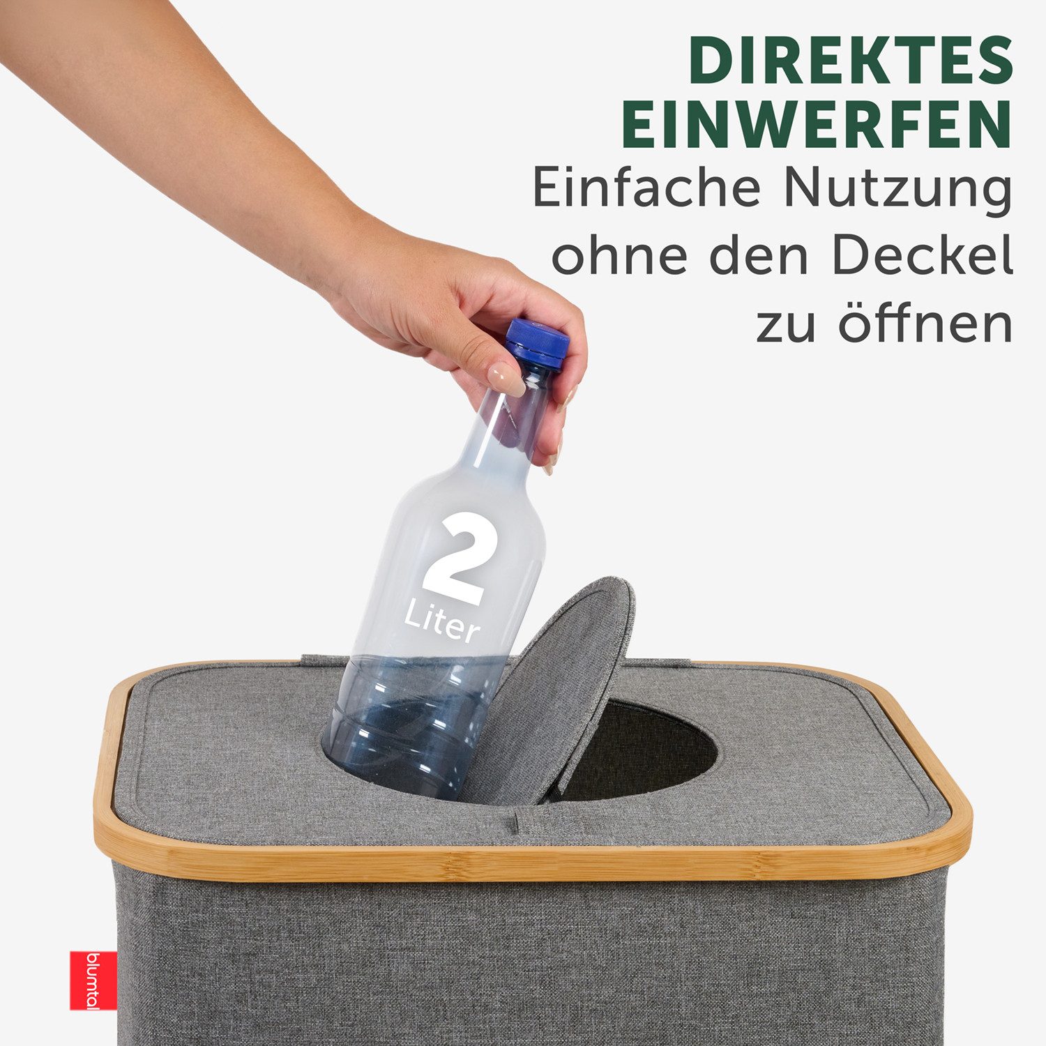 Blumtal Müllsackständer Pflandflaschen Sammelbehälter, Leergut Organizer mit Loch, in 100L oder 150L, waschbar, tropfsicher