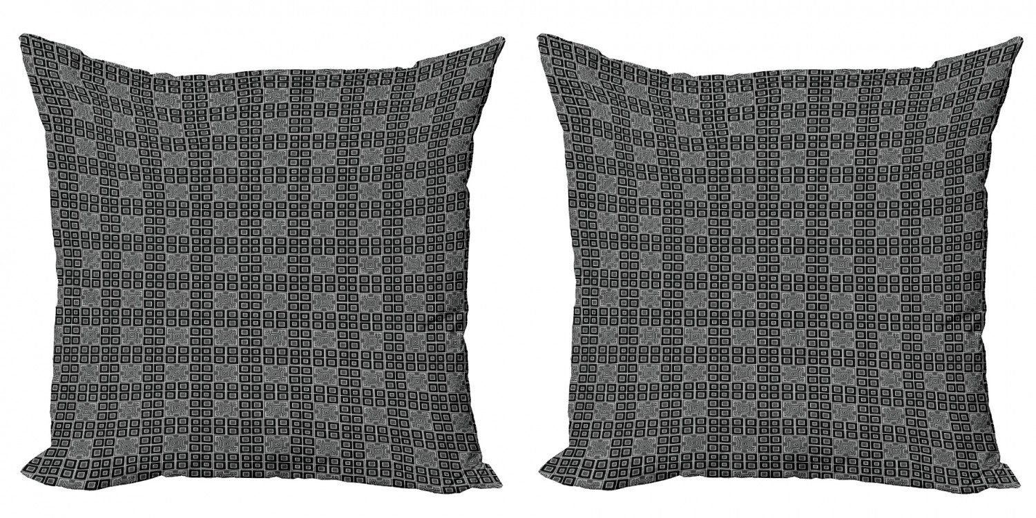 Kissenbezüge Modern Accent Doppelseitiger Digitaldruck, Abakuhaus (2 Stück), Geometrisch Trapped Viereckige
