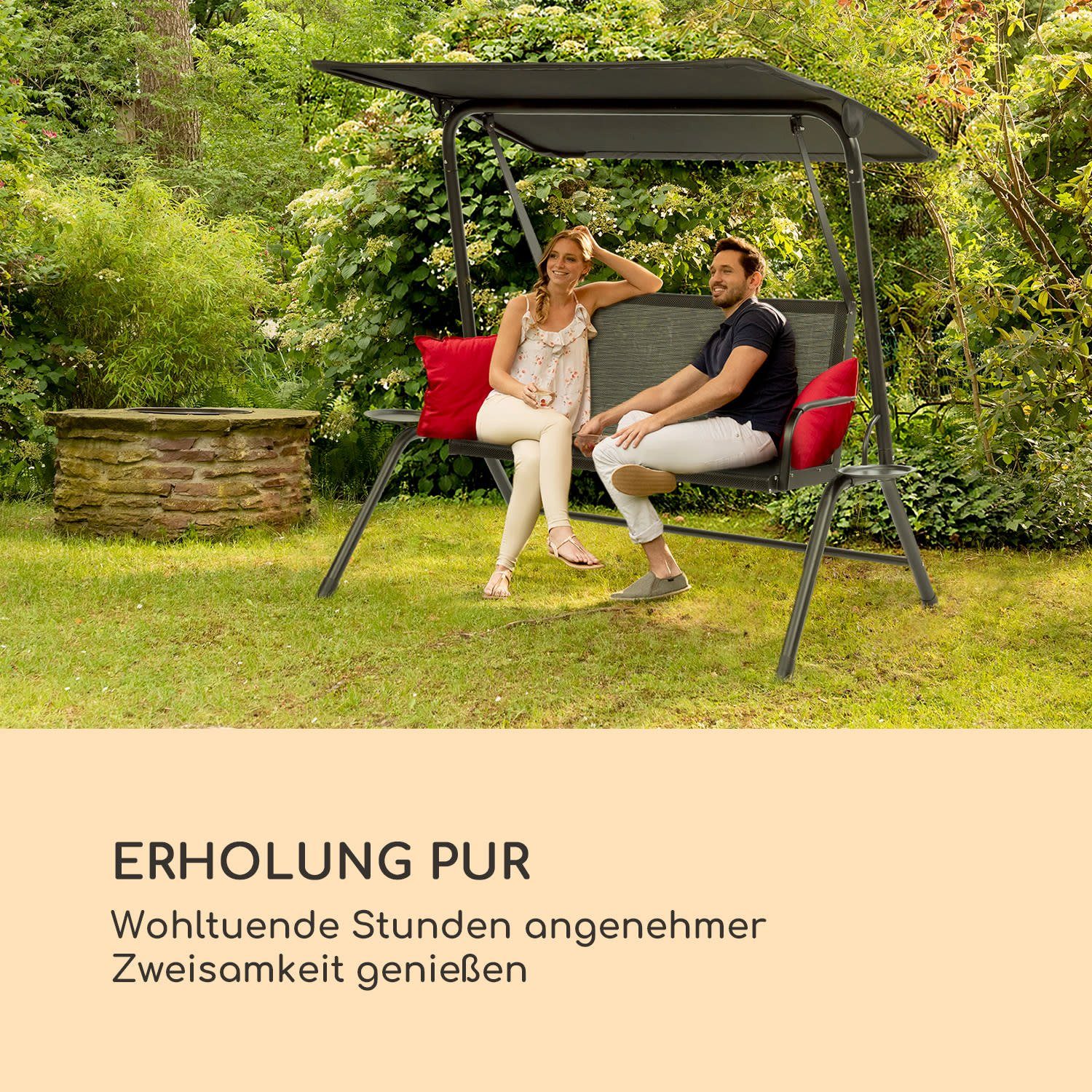 blumfeldt Doppelschaukel Bel Air Mono Swing, Erholung pur: wohltuende Stunden angenehmer Zweisamkeit genießen