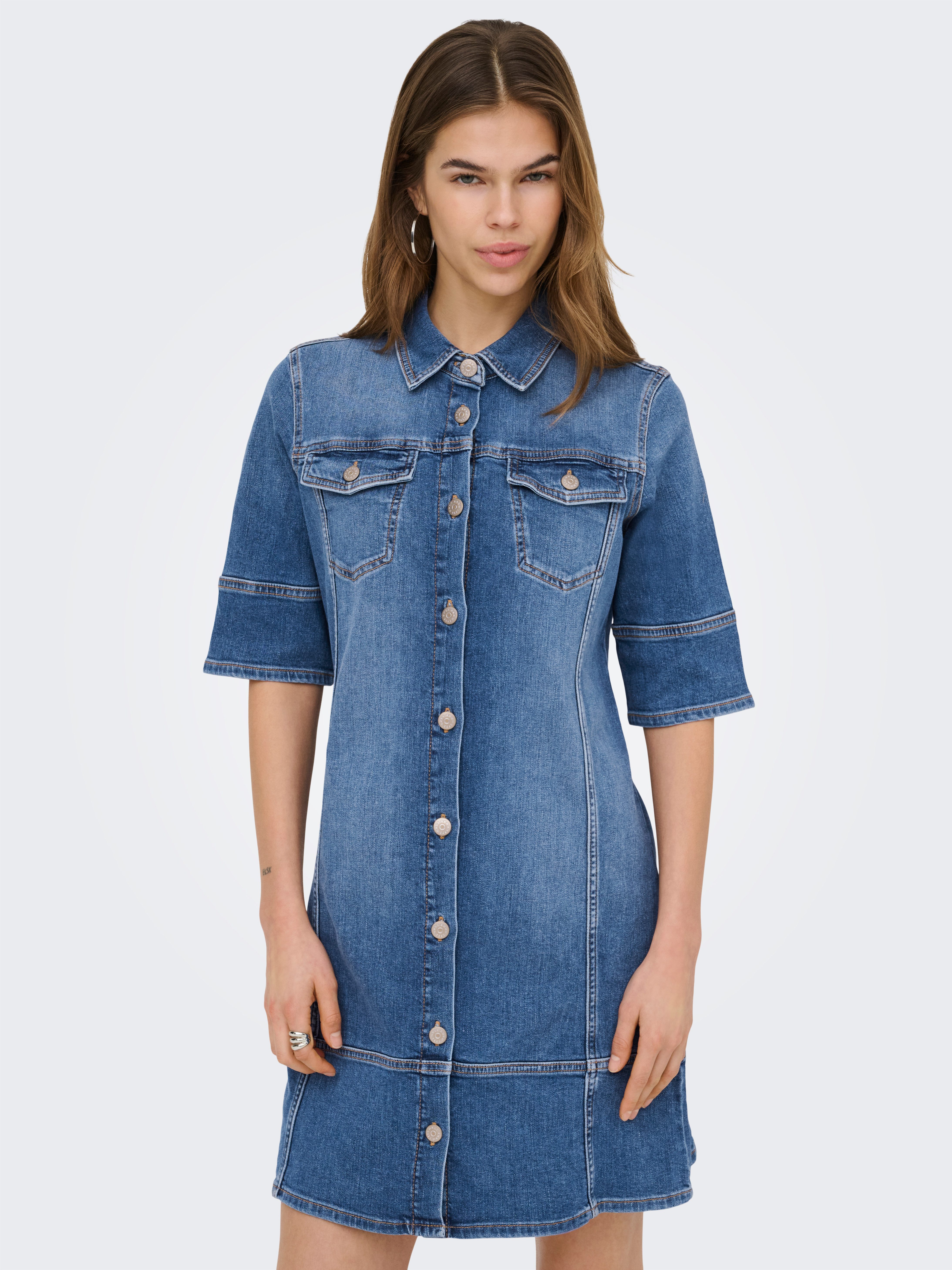 ONLY Jeanskleid ONLKATERINA 2/4 SHORT DNM DRESS AKM in A-Linien Form günstig online kaufen