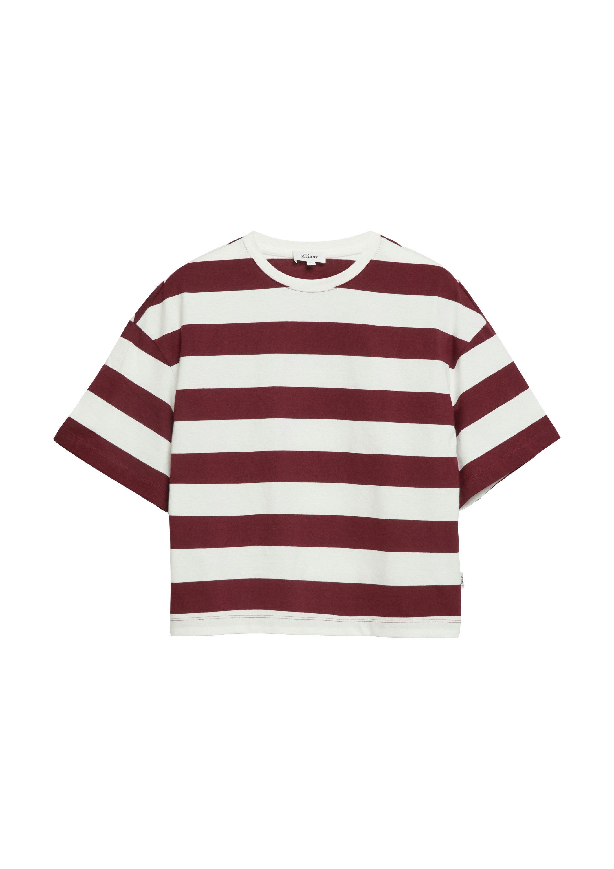 s.Oliver Kurzarmshirt T-Shirt T-Shirt im Boxy Fit mit Blockstreifen