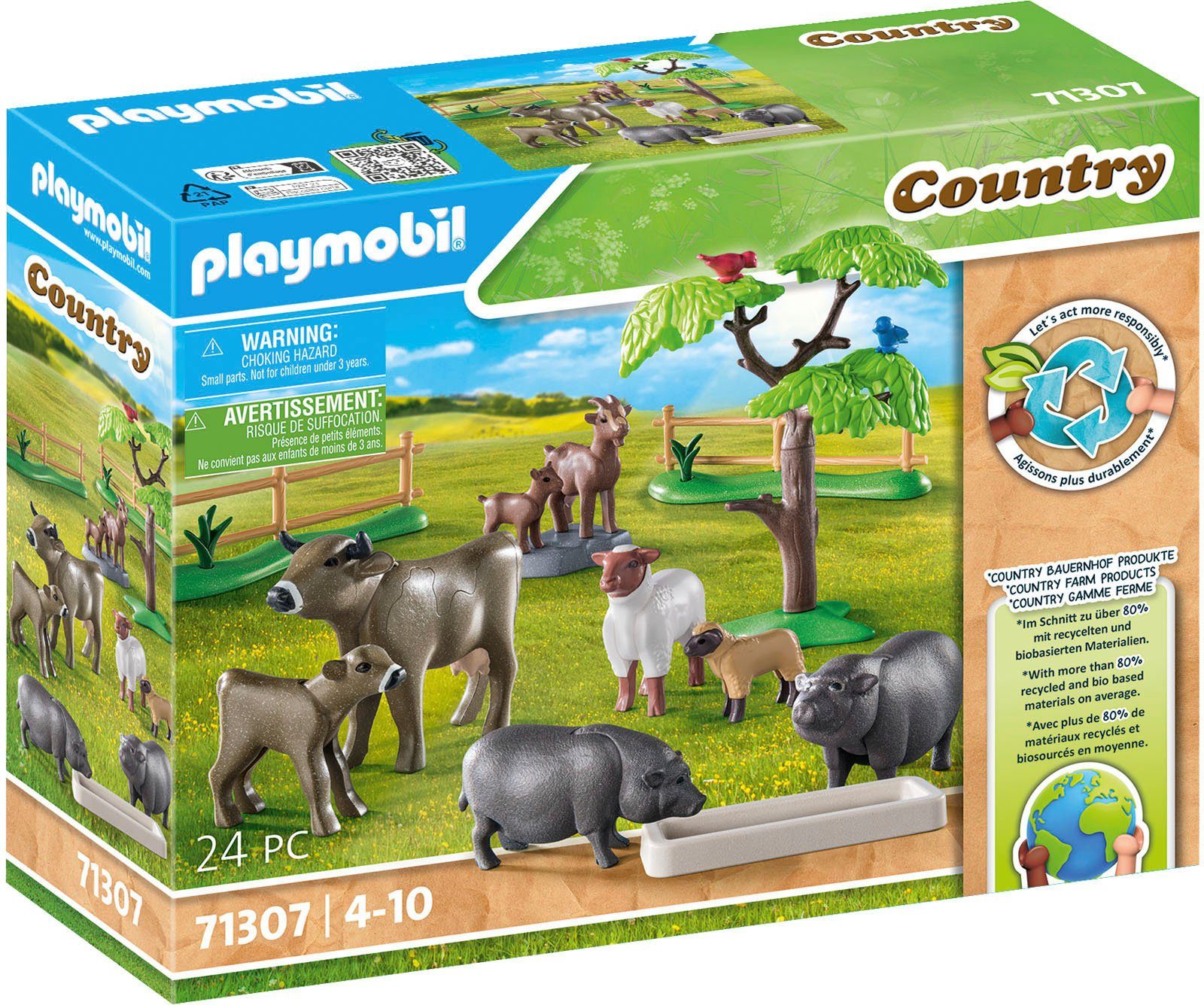 Playmobil® Bauernhoftiere (71307), Country Konstruktions-Spielset, (24 St), günstig online kaufen