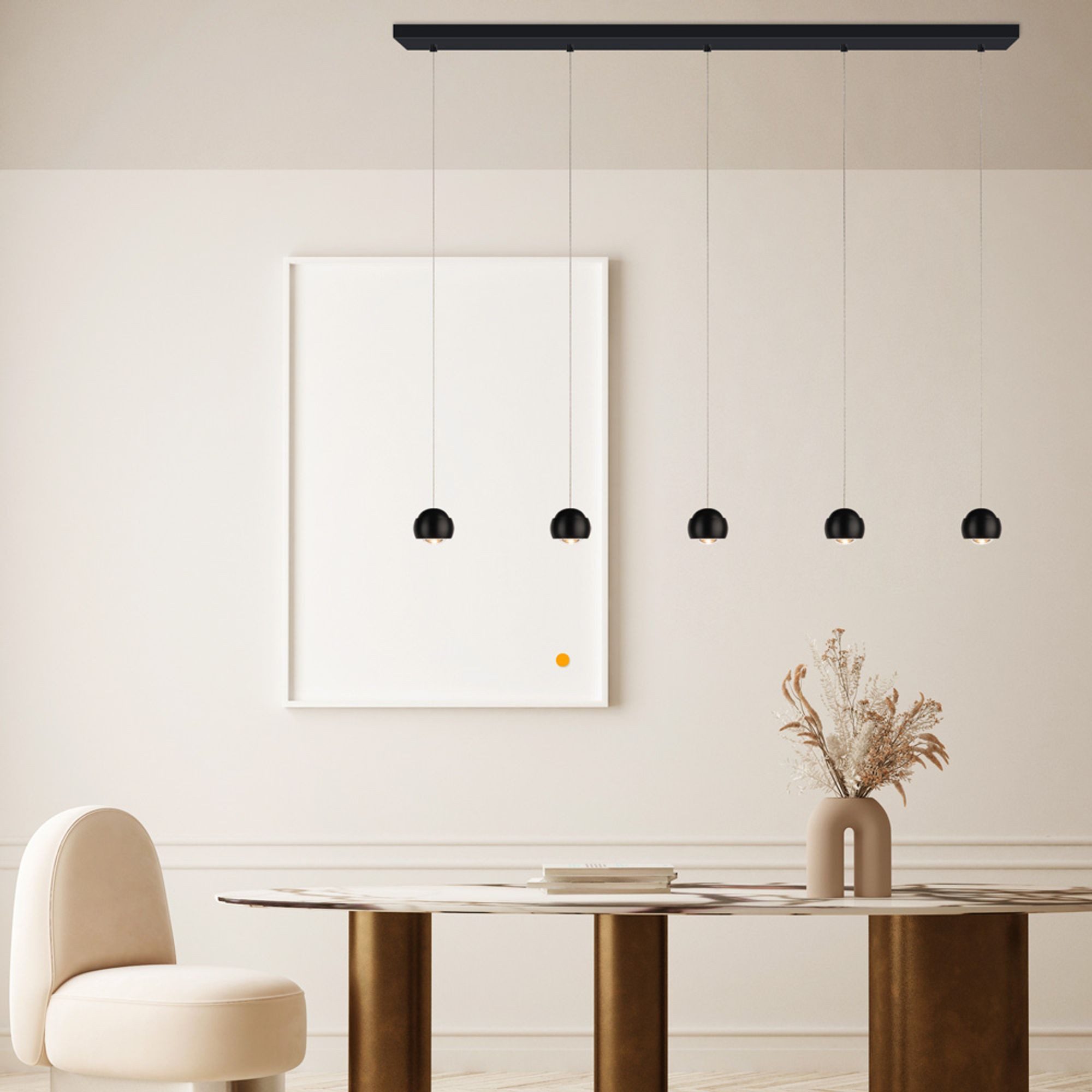 s.luce Pendelleuchte Beam LED Esstisch-Pendelleuchte Balken 120cm Schwarz, Warmweiß