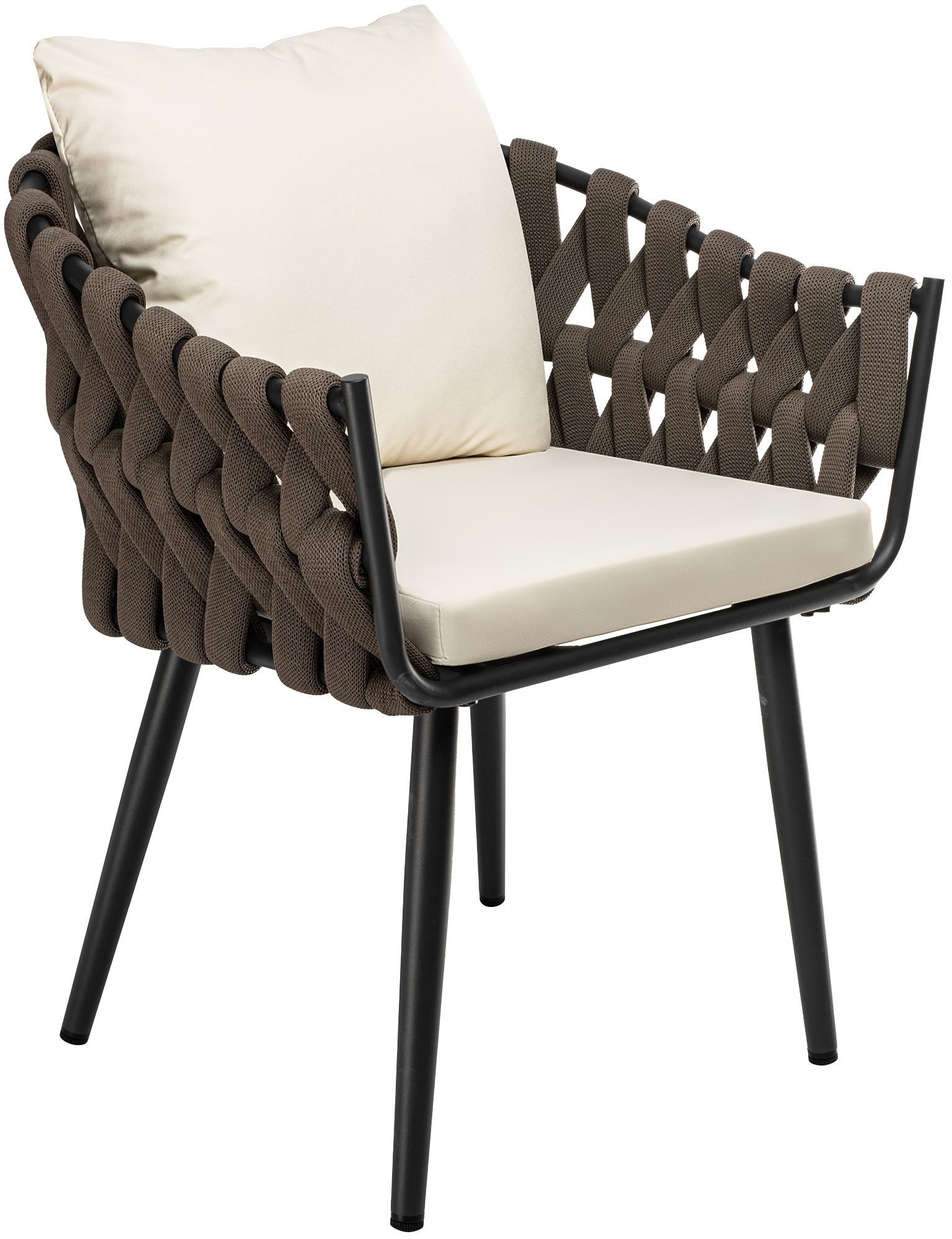 CLP Gartenstuhl Naxos Taupe (1er), mit Armlehne, inkl. Kissen, belastbar bis 150 kg