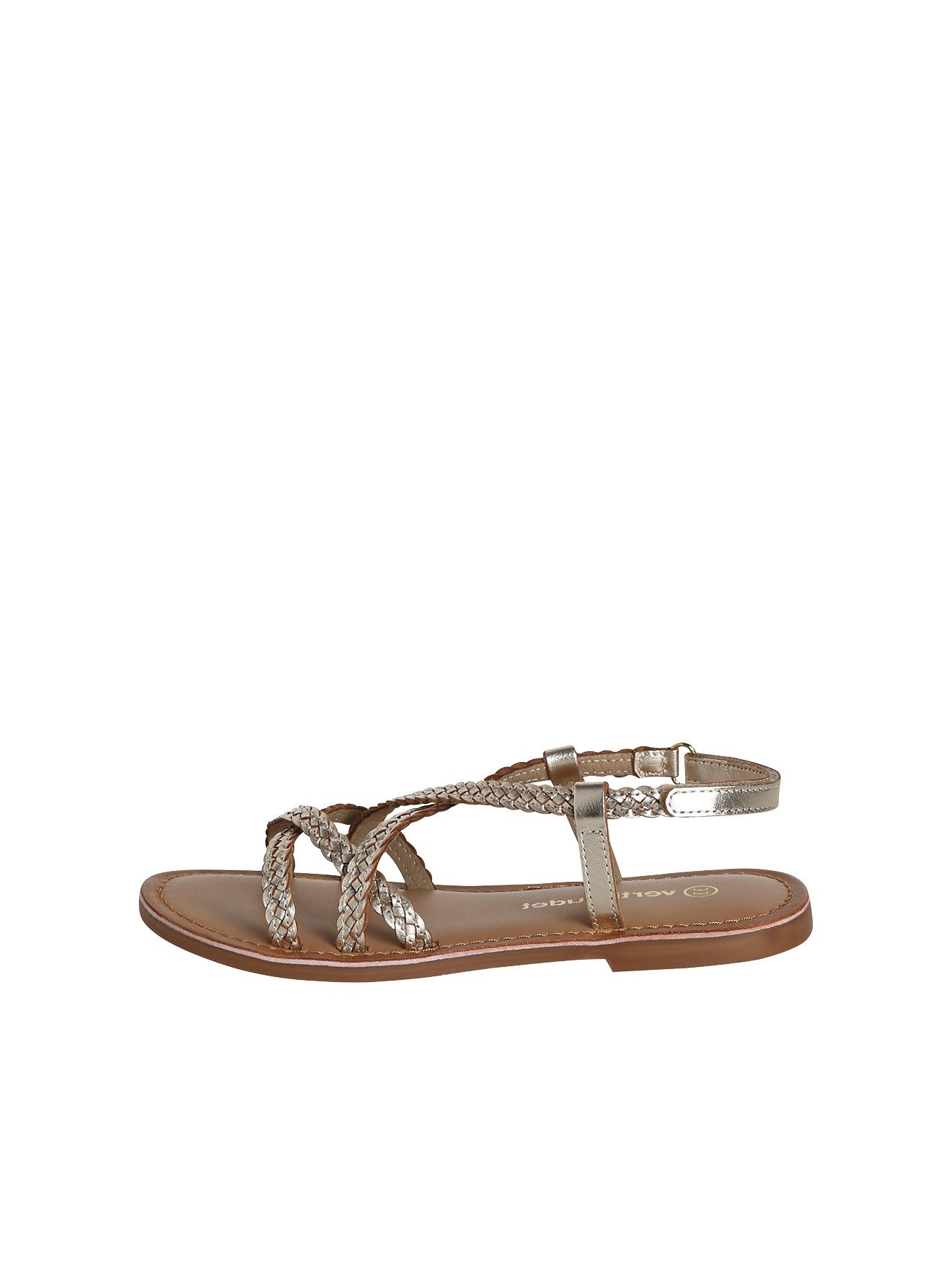 vertbaudet Ledersandalen geflochten mit Klett Mädchen Sandale