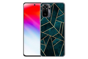 MuchoWow Handyhülle Steine - Gold - Luxus - Muster - Abstrakt, Phone Case, Handyhülle Xiaomi Redmi Note 10, Silikon, Schutzhülle