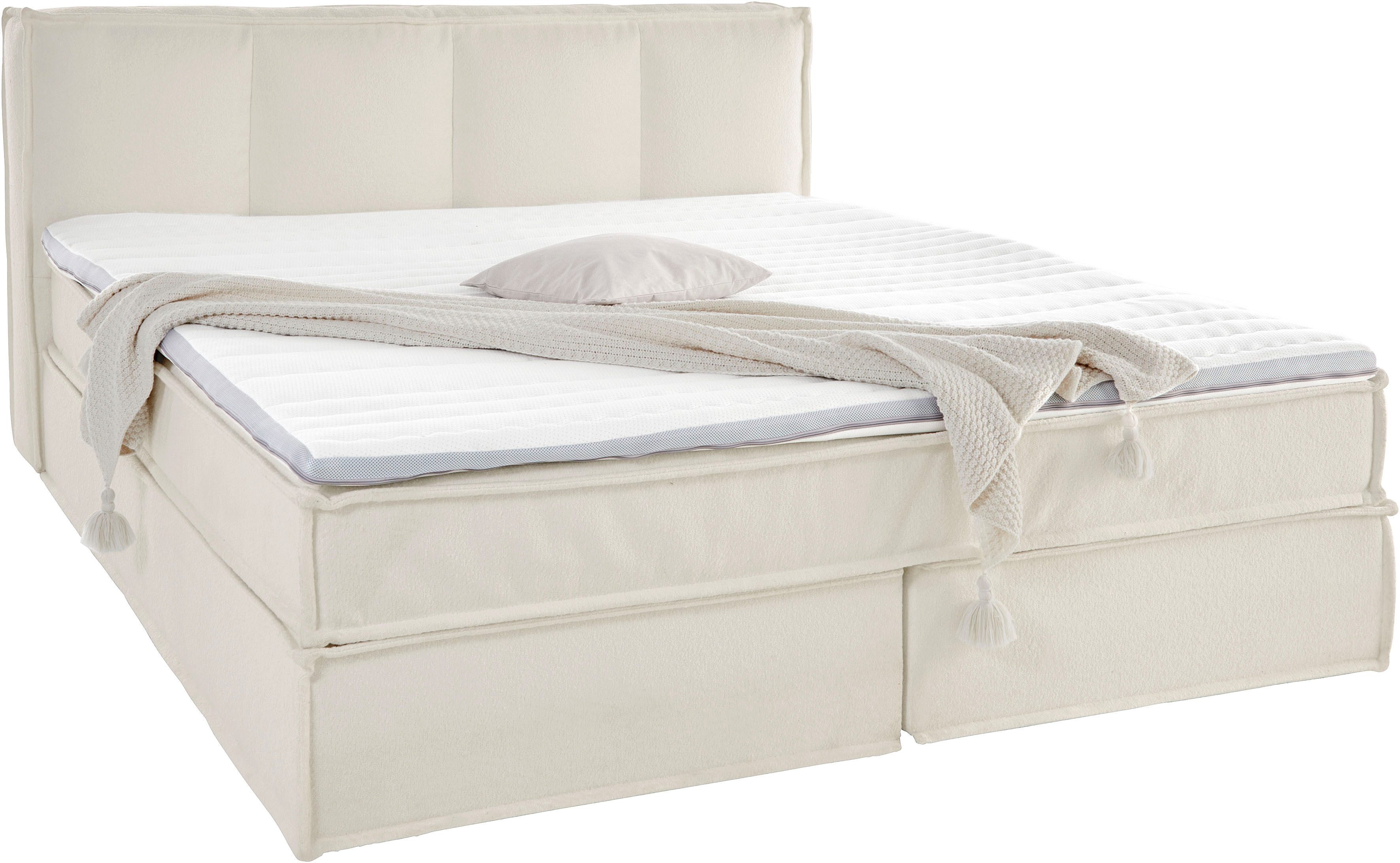 LeGer Home by Lena Gercke Boxspringbett Addyson (Härtegrade H2, H3 und H4 wählbar), Boxspringbett inkl. Topper, 2 Matratzen