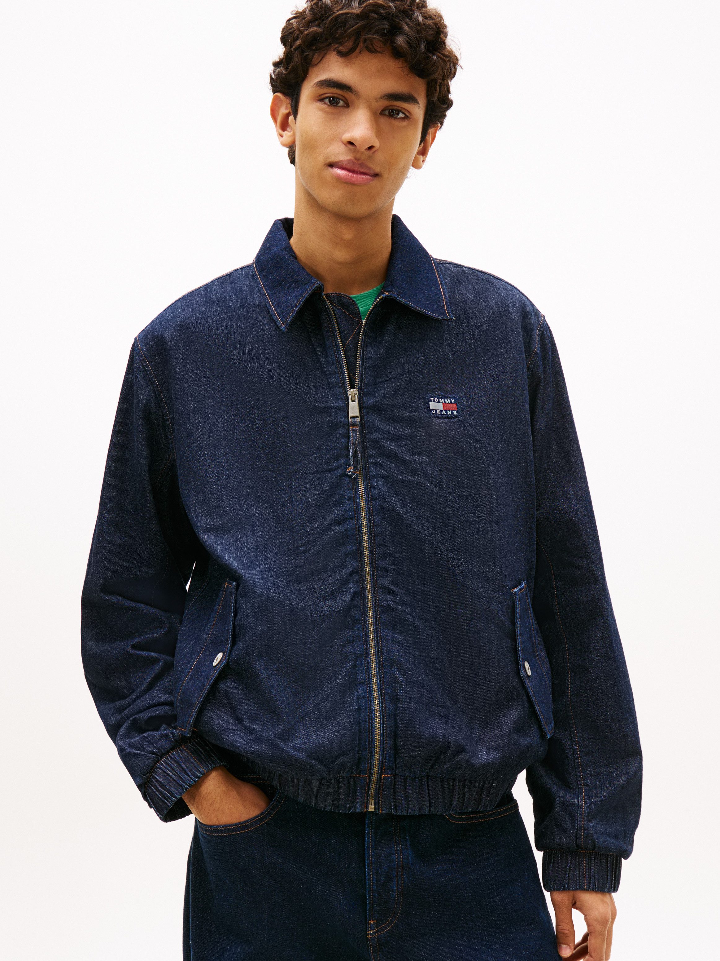 Tommy Jeans Jeansjacke CHAMBRAY HARRINGTON Regular fit mit Klappentaschen