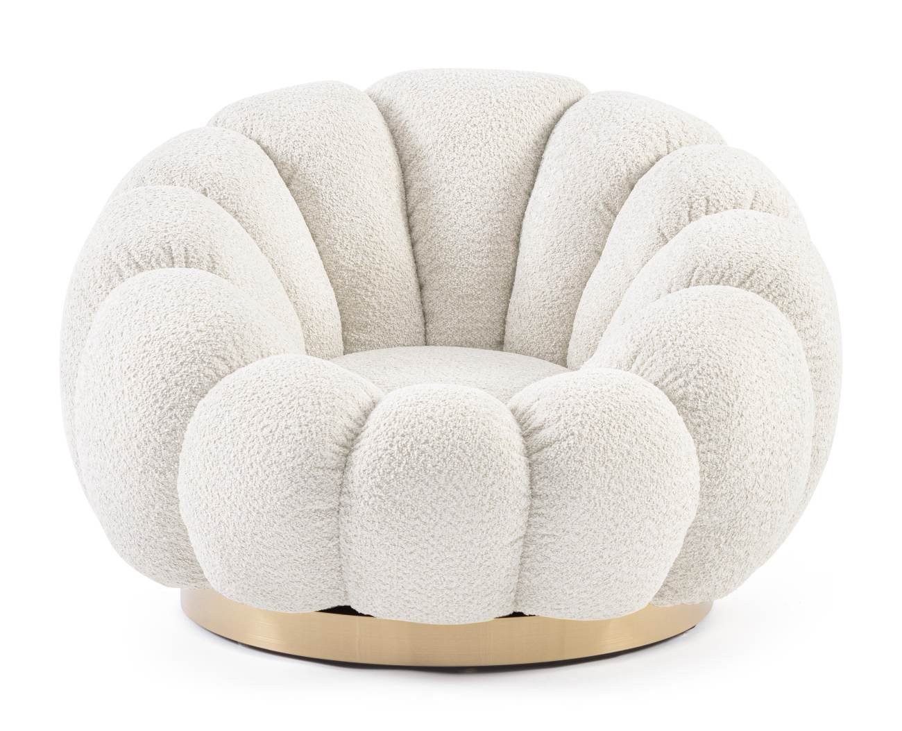 Bizzotto Drehsessel Florel aus Boucle-Stoff, Natur, günstig online kaufen