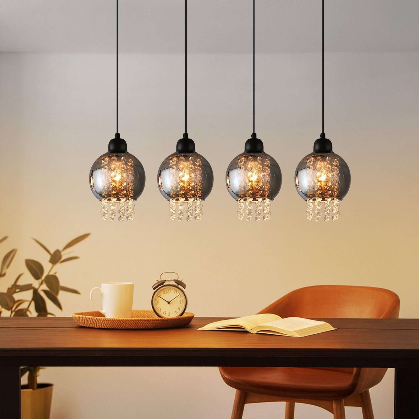 Nettlife Pendelleuchte Esstisch Glas Kristall E27 günstig online kaufen