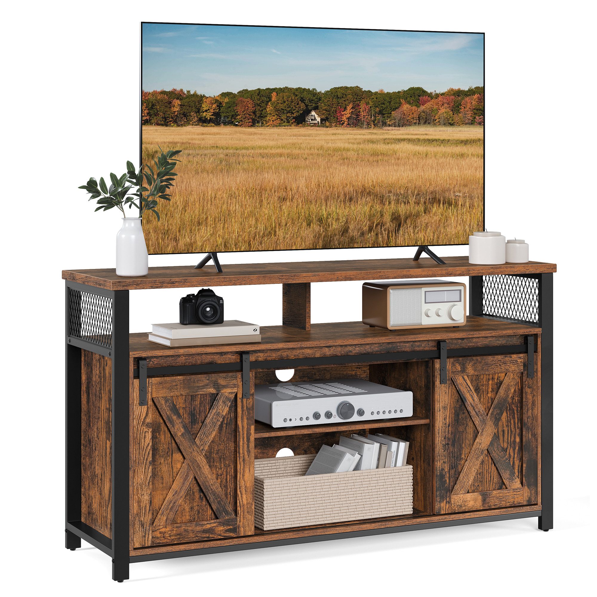 Lowboard TV-Schrank Lange 135 cm, für Fernseher bis zu 60 Zoll von VASAGLE