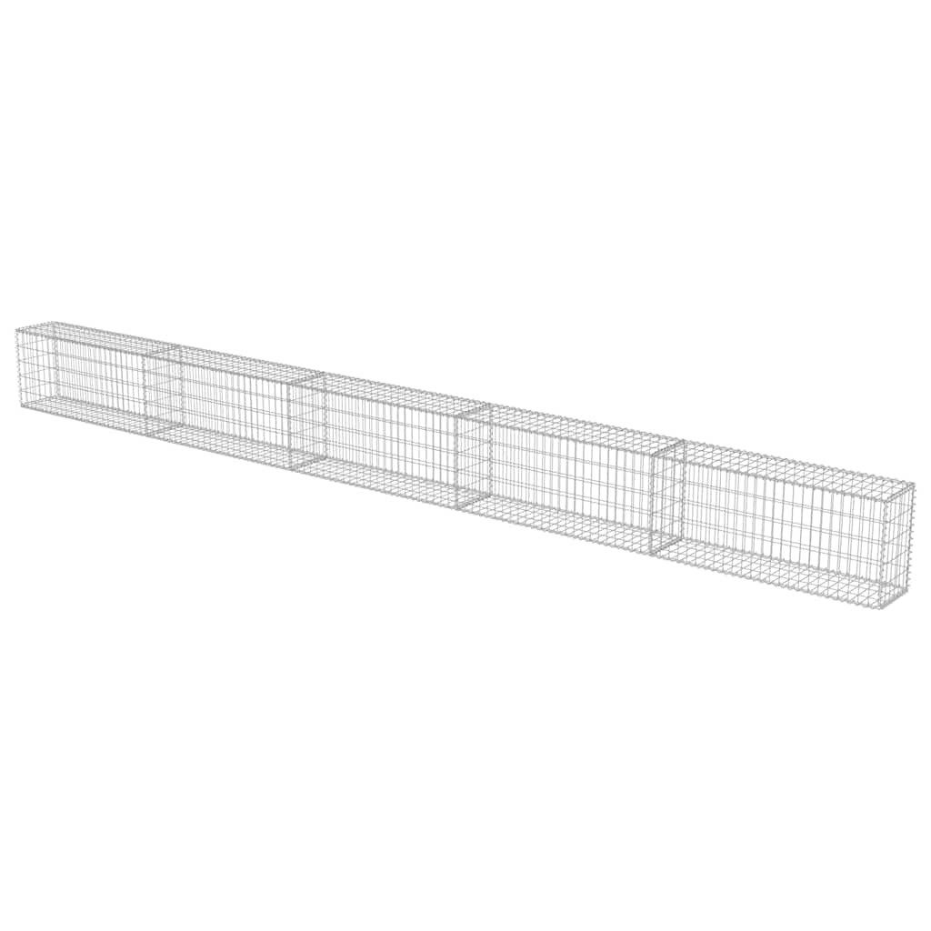 vidaXL Gartenzaun Gabionenwand mit Abdeckung Verzinkter günstig online kaufen