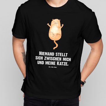 Mr. & Mrs. Panda T-Shirt Katze Umarmen - Schwarz - Geschenk, Liebe, Frauen, niedlich, Miau, Ka (1-tlg)