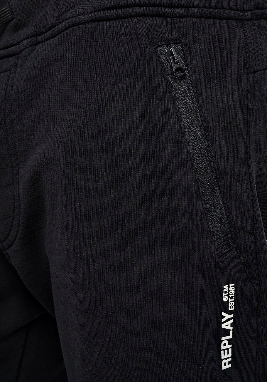 Replay Sweathose mit Reißverschlusstaschen schwarz