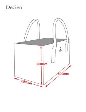 RAIKOU Einkaufsshopper Filztasche Kaminholztasche für Einkaufs Holz shopper, 31 l, mit lederhenkel