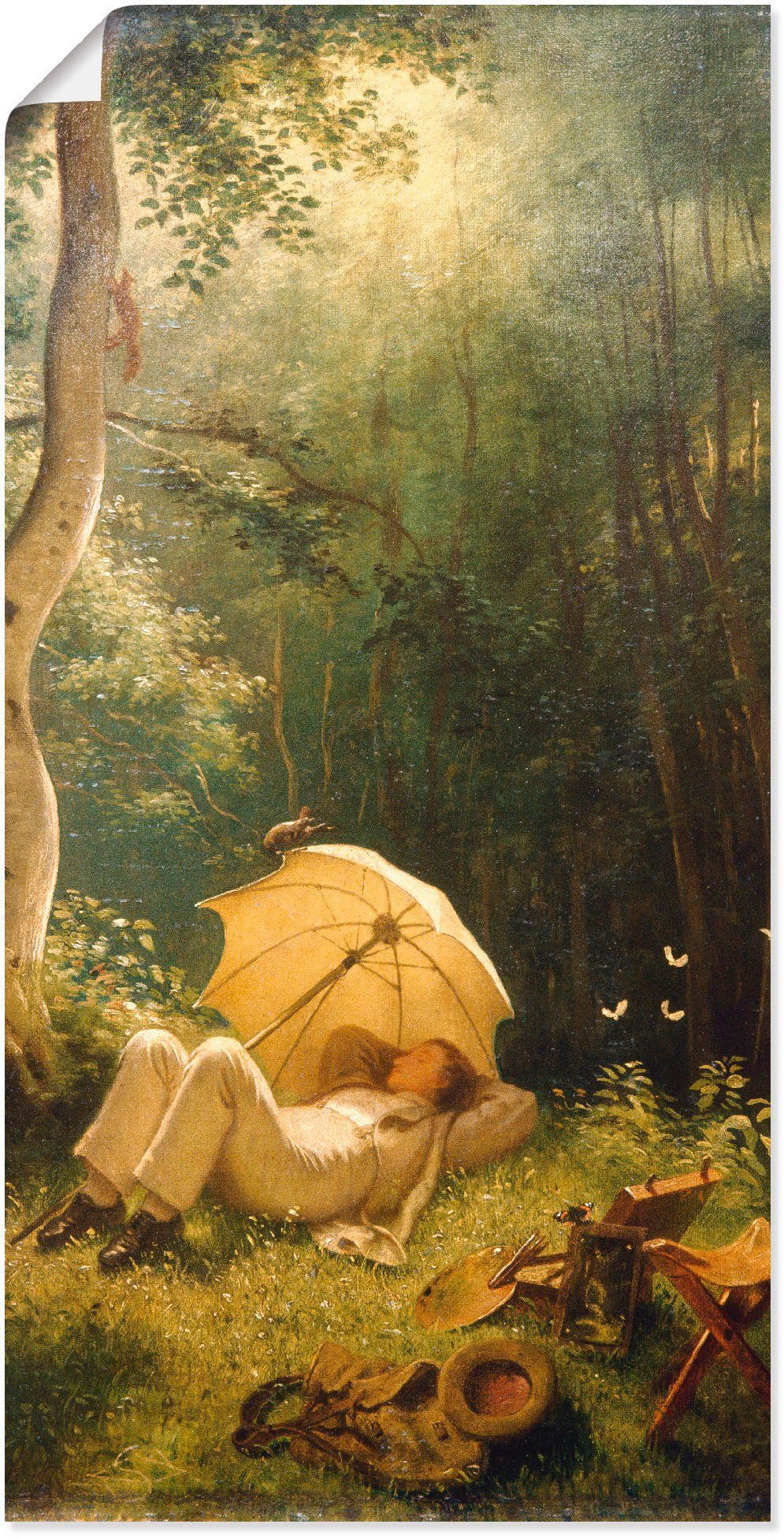 Artland Wandbild Der Maler (Rast im Walde), Mann (1 St), als Leinwandbild, Wandaufkleber oder Poster in versch. Größen