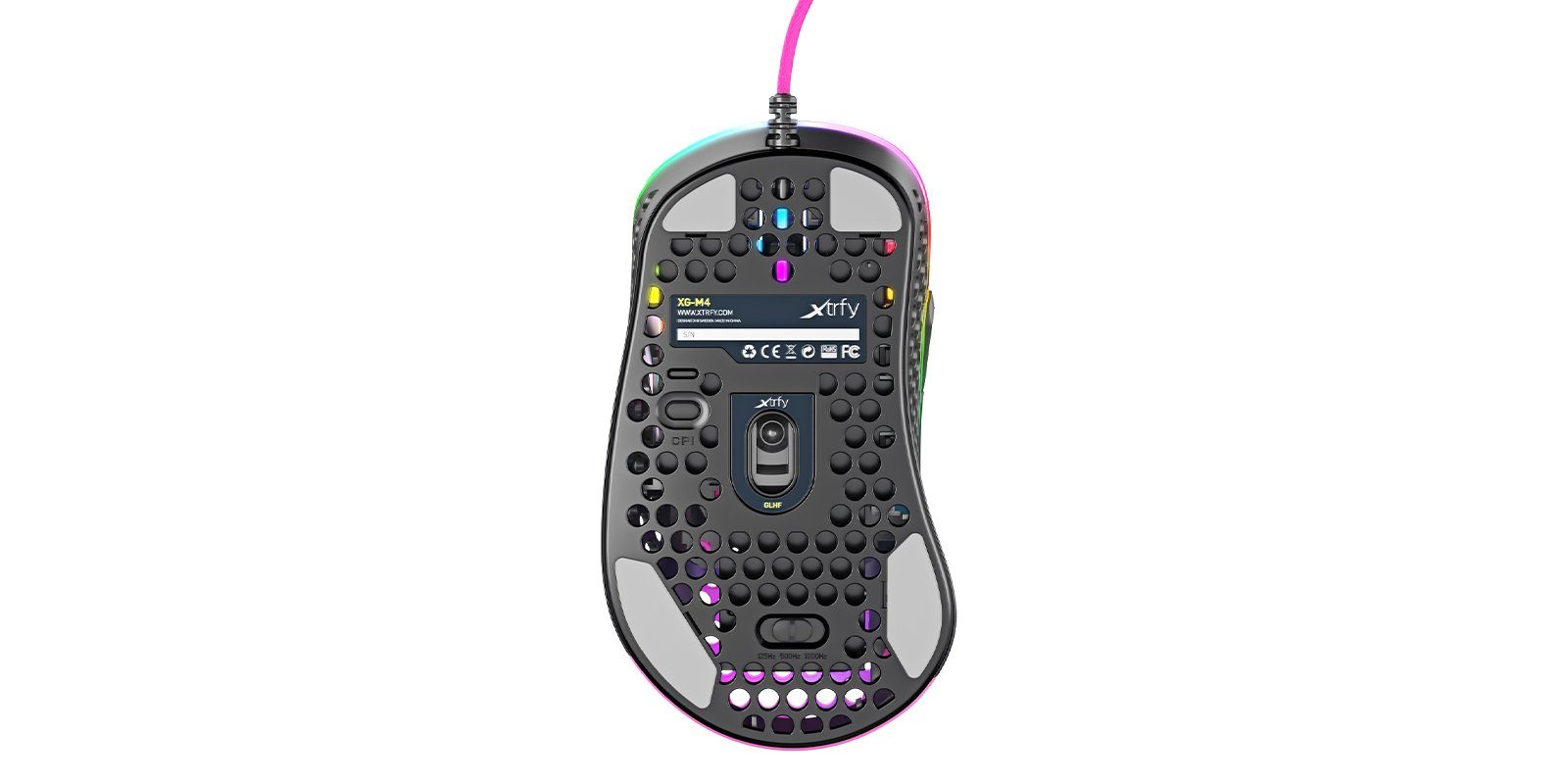 Cherry Xtrfy M4 RGB Gaming-Maus (kabelgebunden, ultraleichte Gaming-Maus)