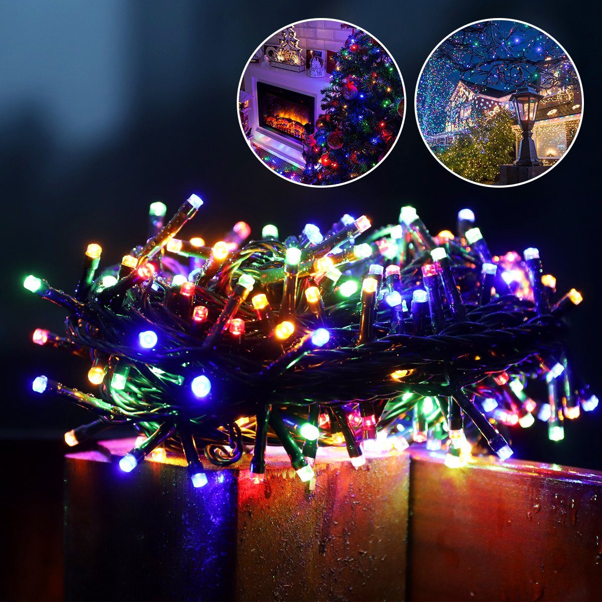 Salcar LED-Lichterkette 23m LED Lichterkette Weihnachtsbaum Wasserdicht