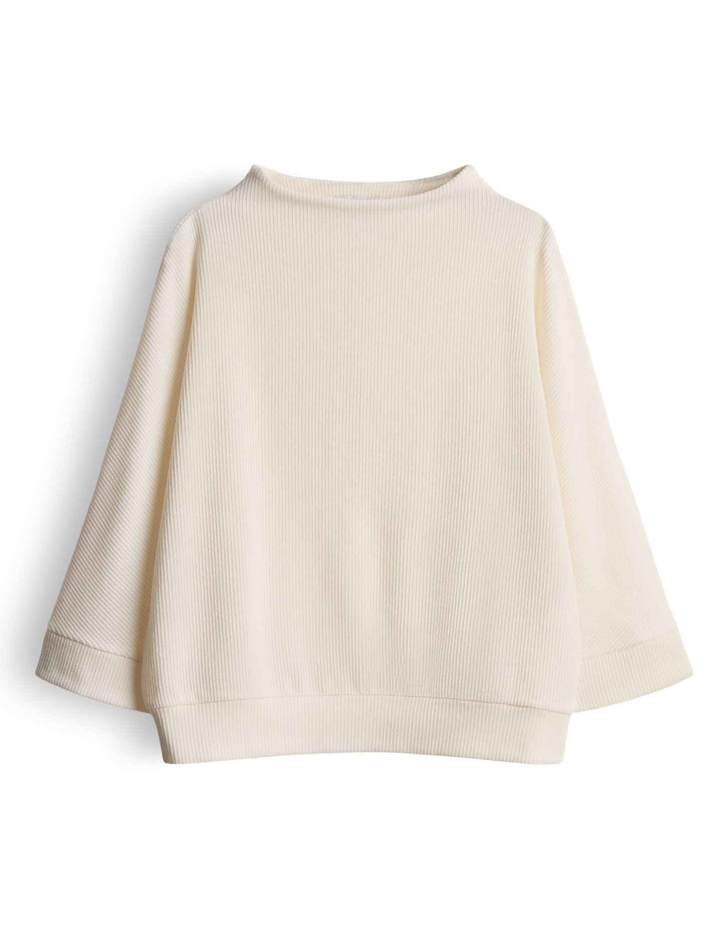 3/4-Arm-Shirt SAGIDA Loose mit feiner Rippstruktur