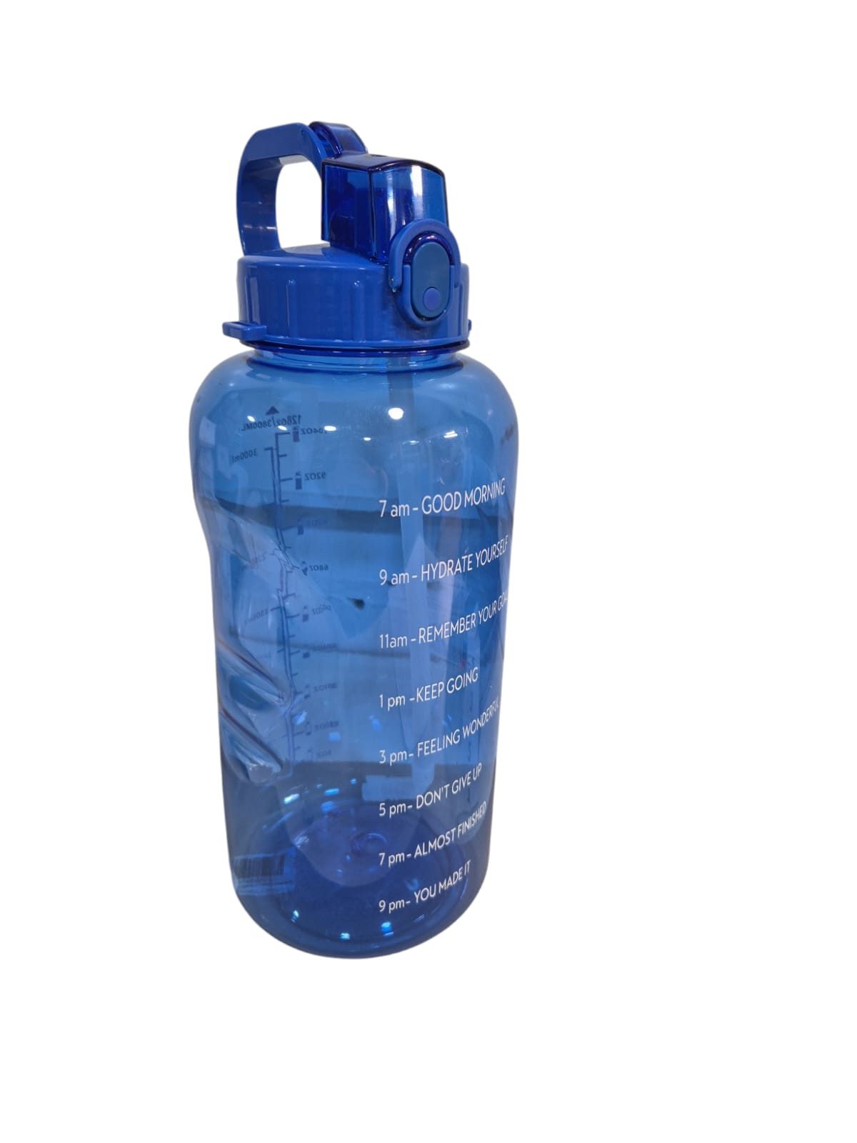 Trinkflasche Wasserflasche Trinkflasche mit Strohhalm 3,8L mit Zeitmarkierung