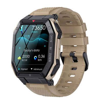 GelldG Smartwatch Herren 1,85" mit Telefonfunktion, Fitness Tracker Smartwatch