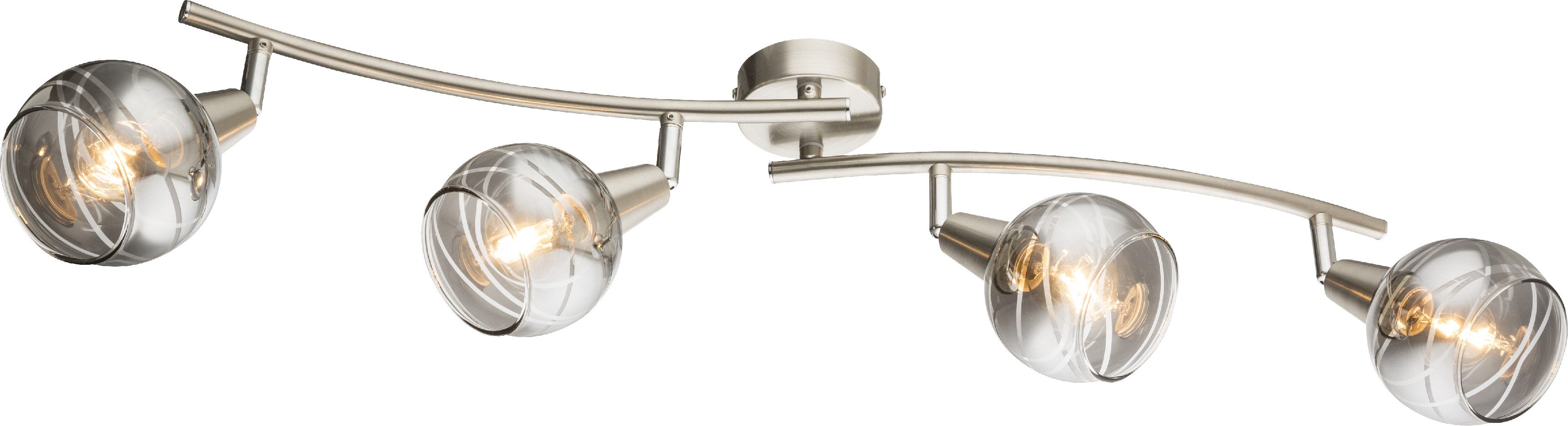 GLOBO LIGHTING LED Deckenstrahler ROMAN, Leuchtmittel wechselbar, Warmweiß, Deckenspot/Nickel/beweglich/LxBxH: 700x315x210mm