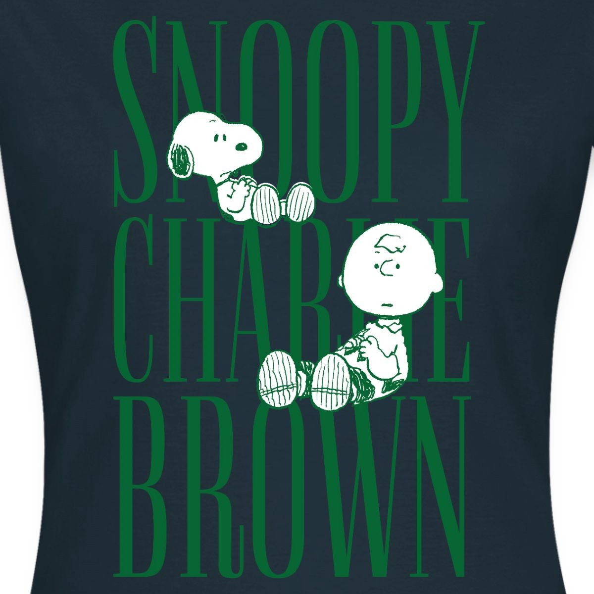 Spreadshirt T-Shirt Peanuts Snoopy Und Charlie Brown Lettering Frauen T-Shirt (1-tlg) Slim Fit, fällt klein aus