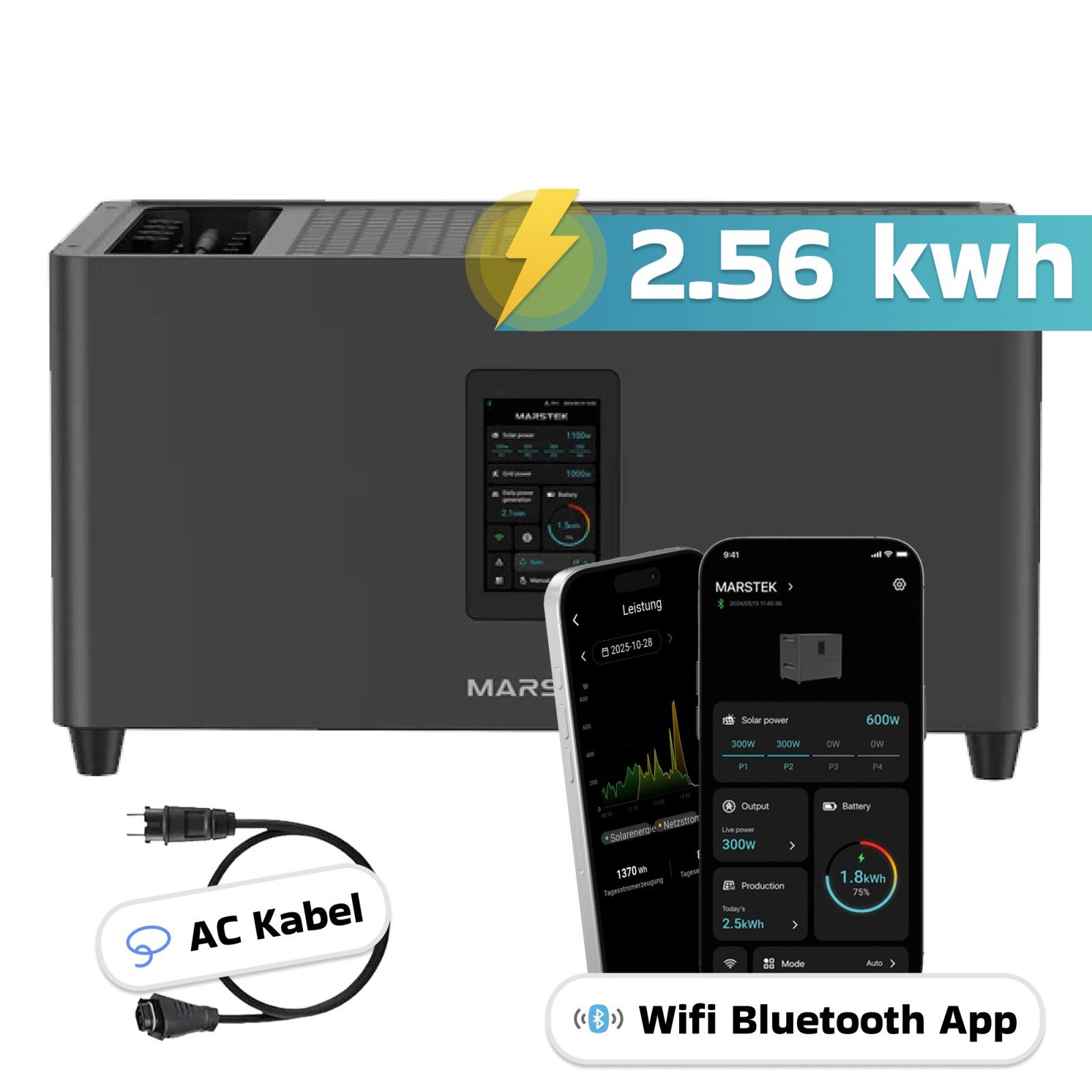 SUNNIVA Speicher MARSTEK Jupiter C + Plus Solarspeicher 2,56 kWh LiFePO4 Solarakkus