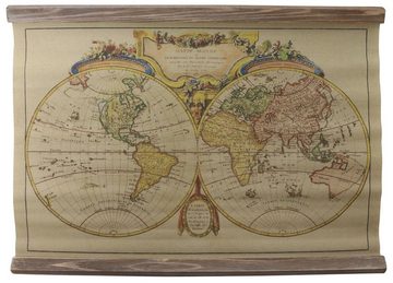 Aubaho Wandbild Landkarte Weltkarte historische Karte Wandkarte Antik-Stil Mappe Monde