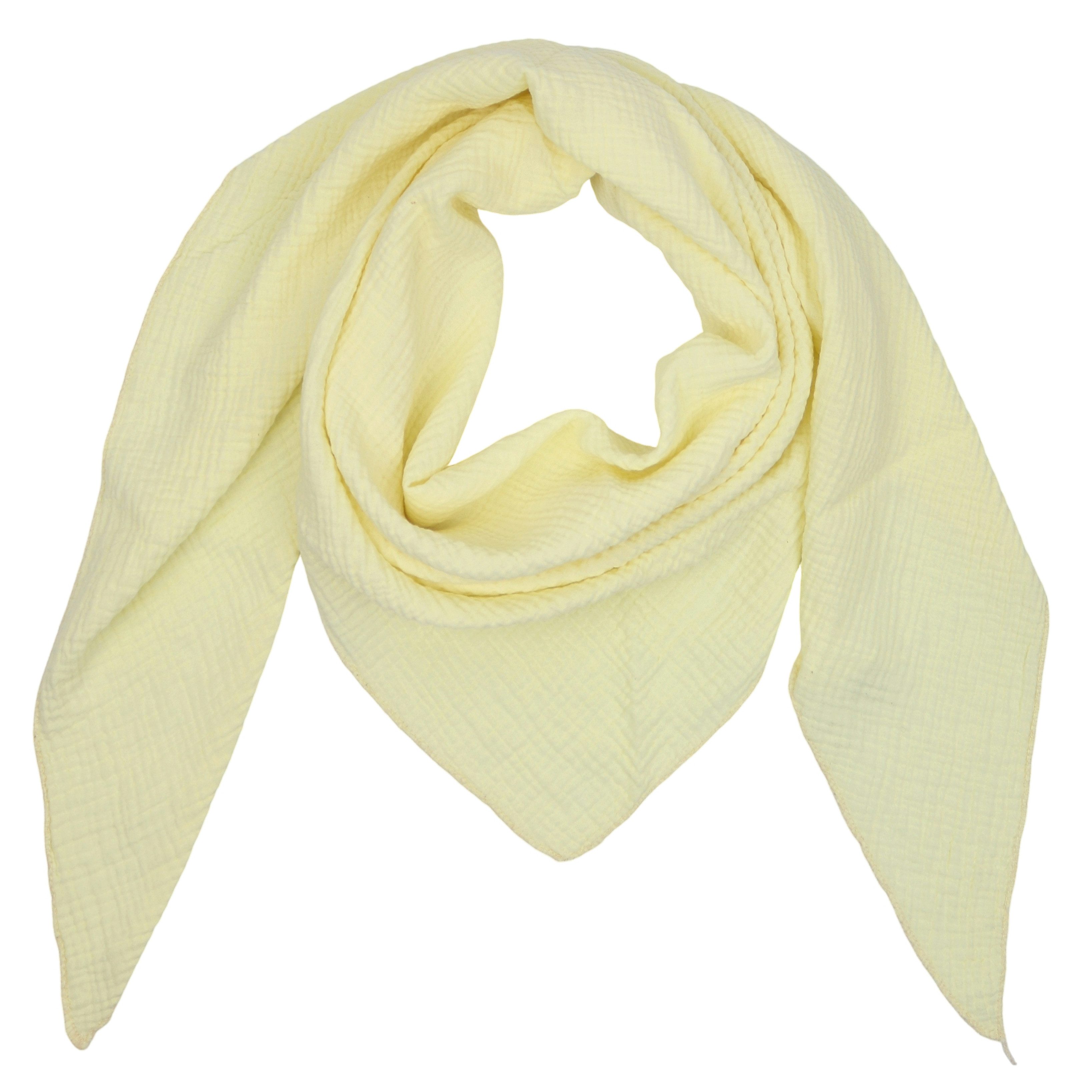 MIRROSI Dreieckstuch Aus Musellin Dreiecksschal ca.190x80 cm, Made in Italy, (Leicht ideal für das ganze Jahr, 100% Baumwolle), in tollen Farben Unifarben)