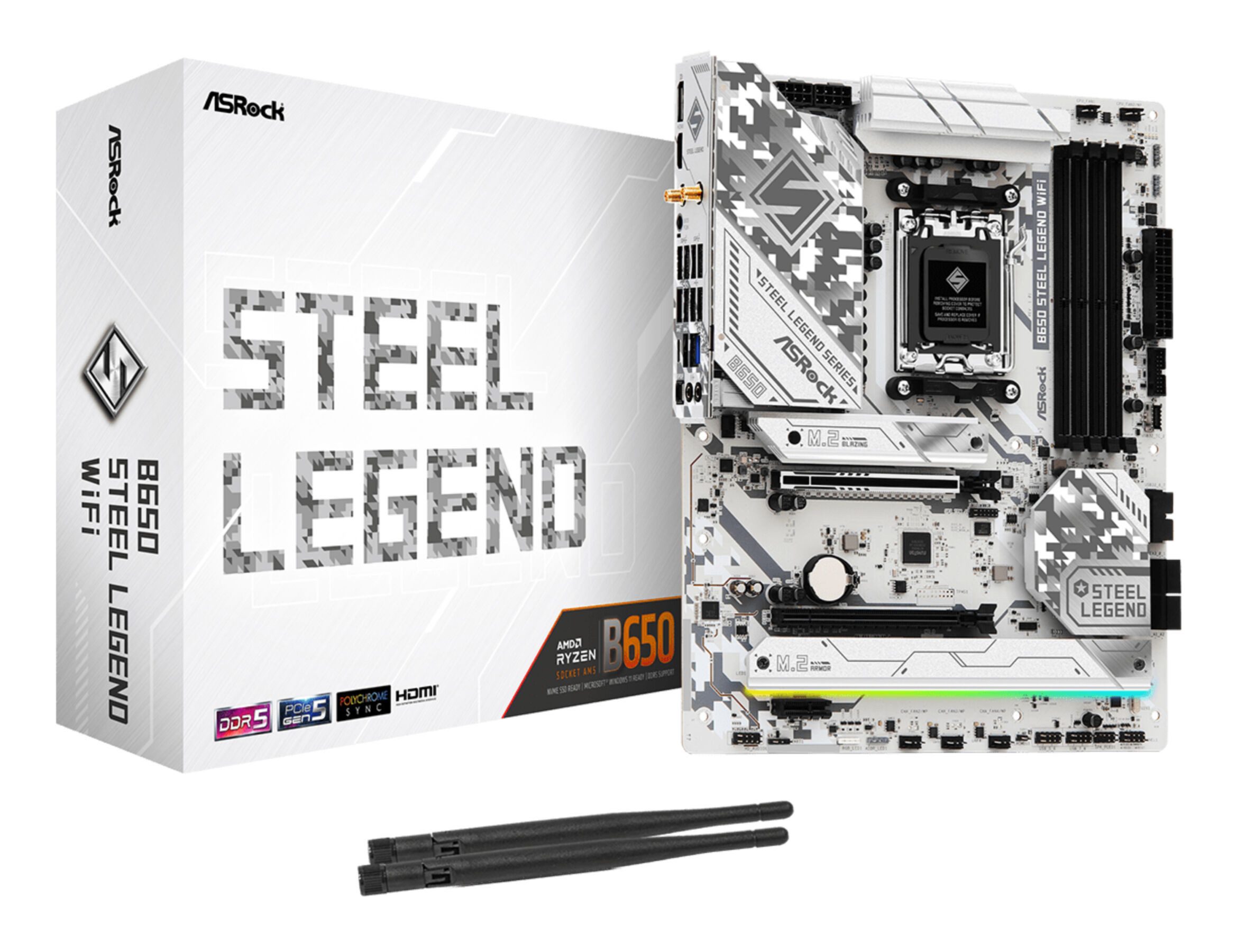 Asrock B650 Steel Legend WiFi Mainboard RGB-LED-Beleuchtung