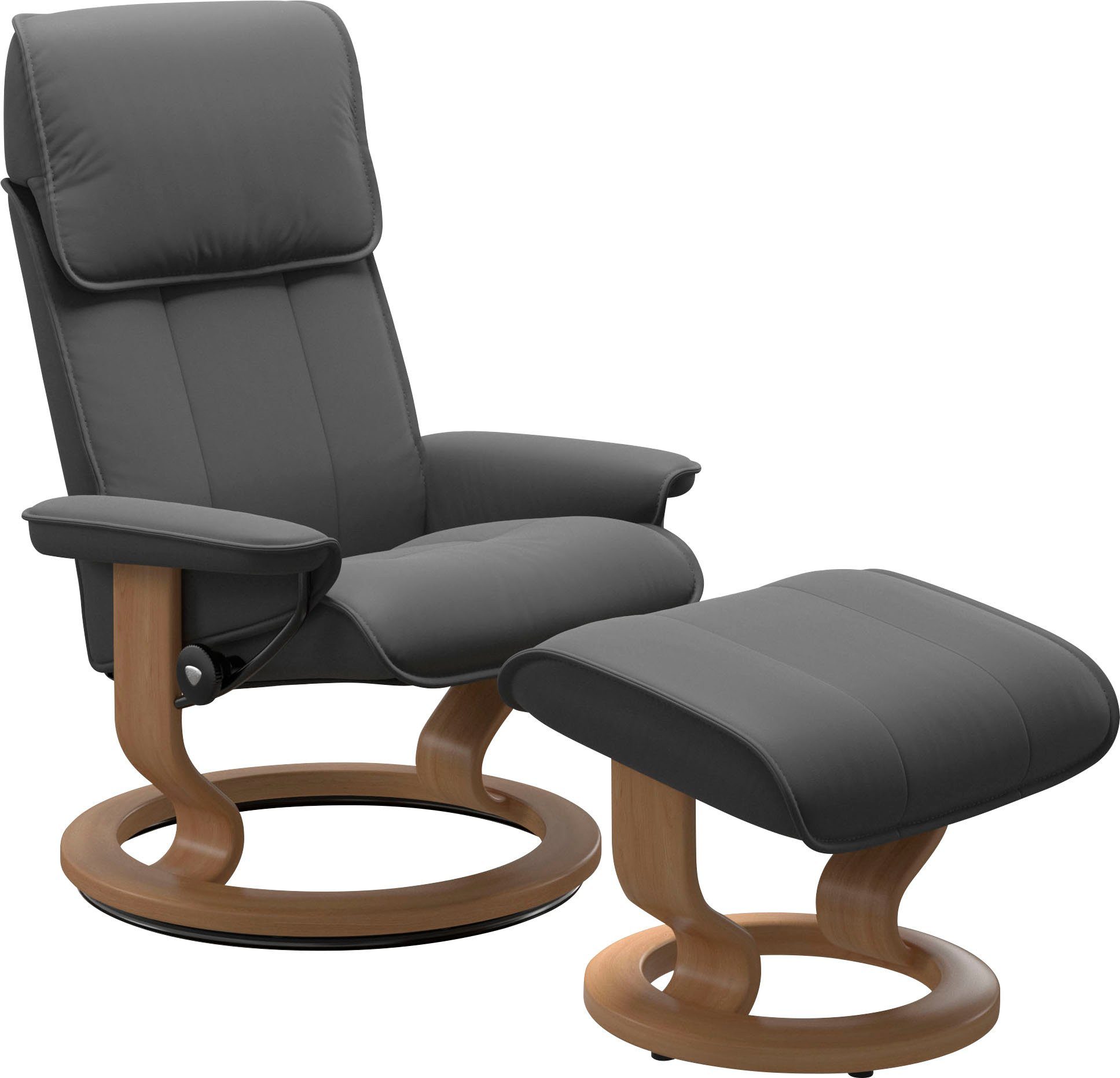 Stressless® Relaxsessel Admiral (Set, Relaxsessel inkl. Hocker), mit Classic Base, Размер M & L, Gestell Eiche