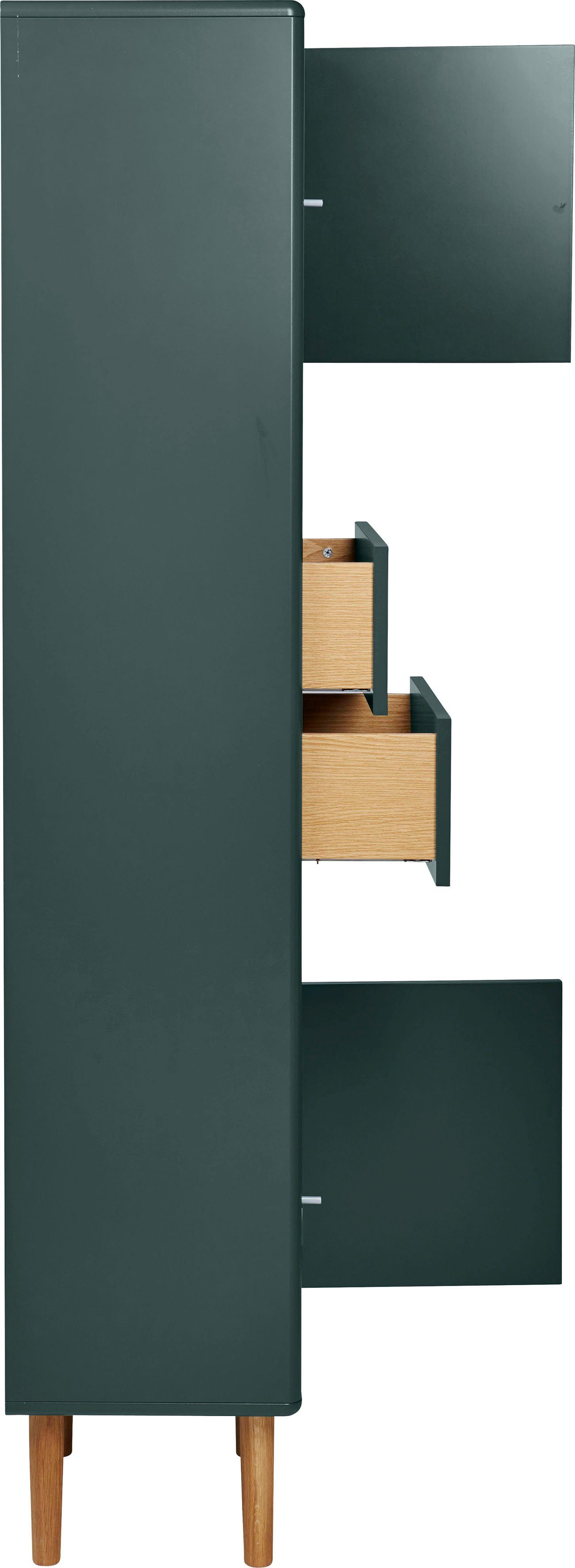 Türen 2 2 & cm Schubladen, COLOR Hochschrank TAILOR BATH TOM Breite 40 forest HOME Push-to-Open,Füße mit mit Eiche,