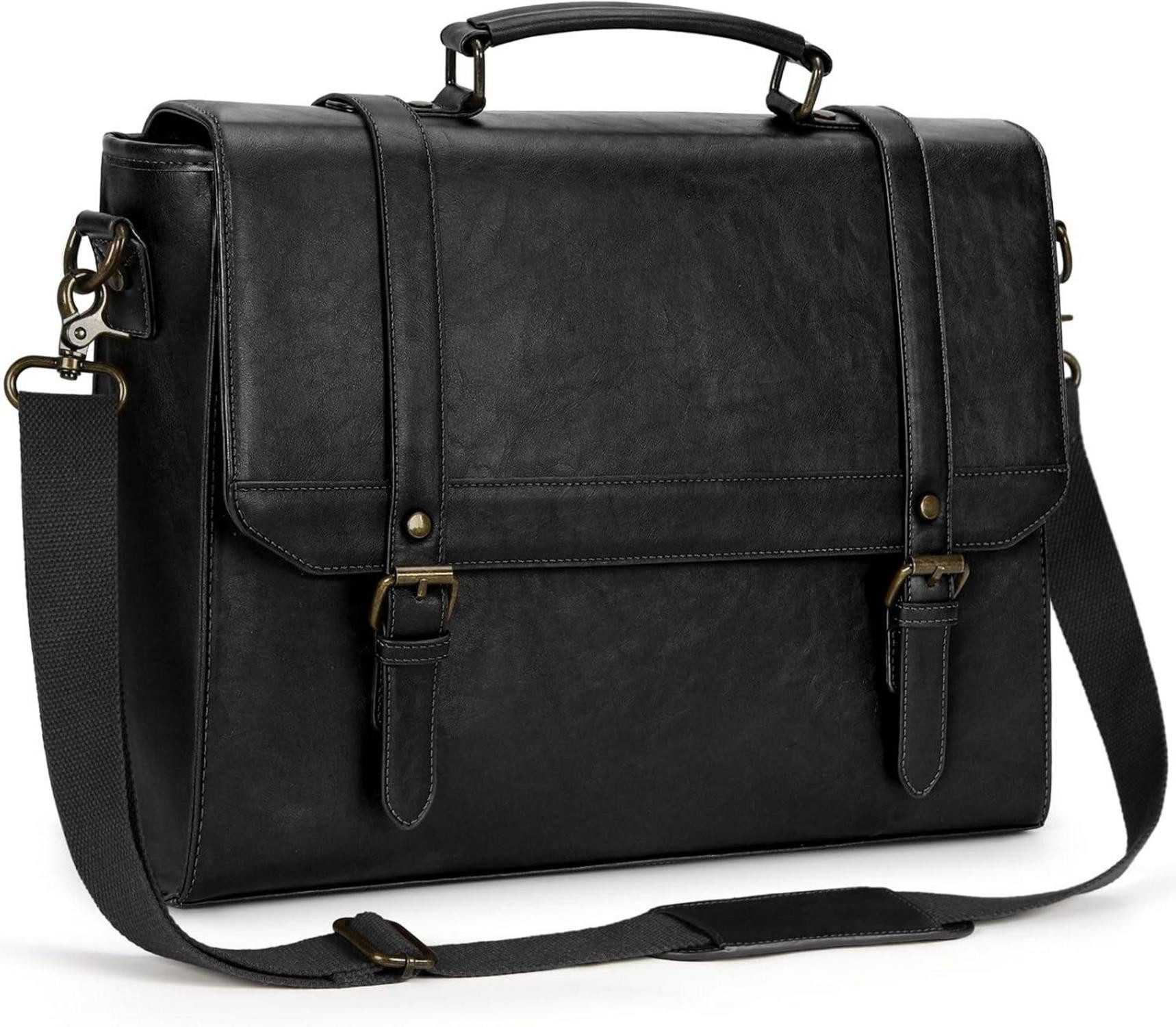 LuxusKollektion Aktentasche Aktentasche Herren Wasserdicht Vintage Laptop Umhängetasche 15,6 Zoll