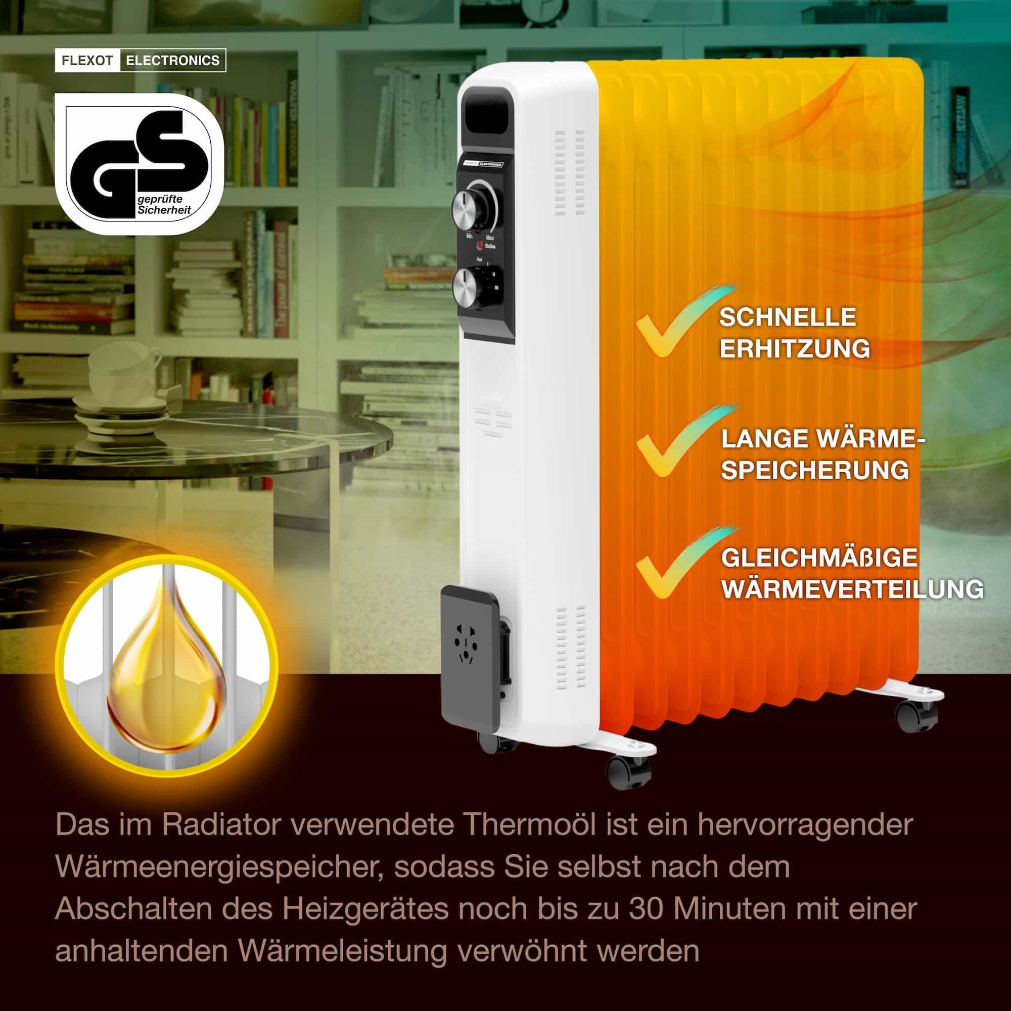 Flexot Ölradiator Flexot® F-2046 Ölradiatoren von 1500 Watt bis 2600 Watt, günstig online kaufen