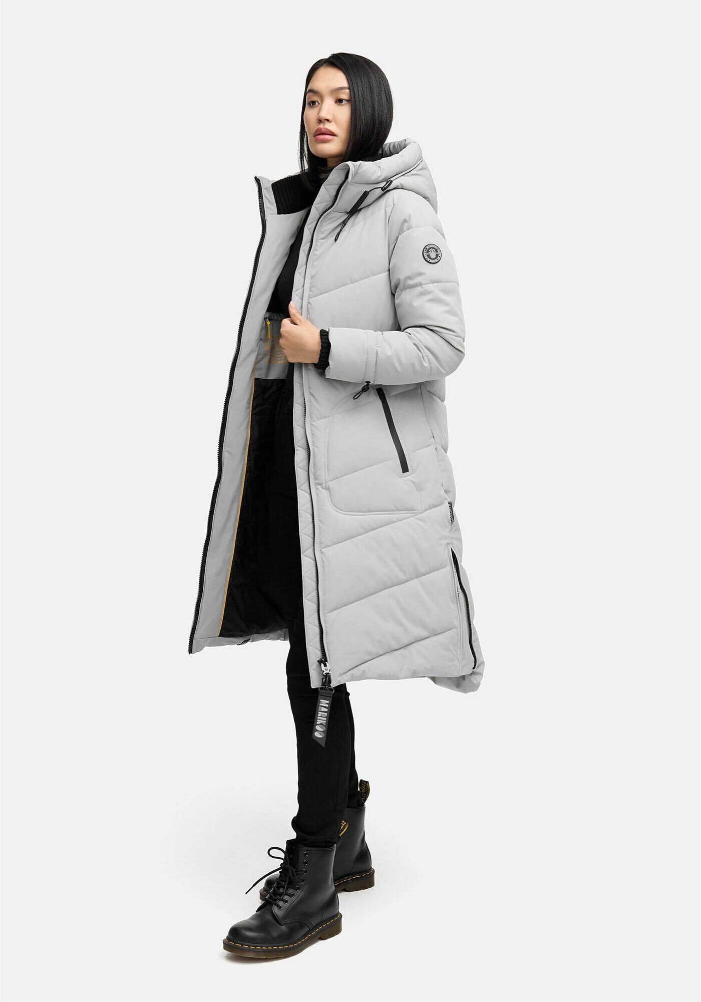 Marikoo Winterjacke Benikoo langer Winter Mantel gesteppt