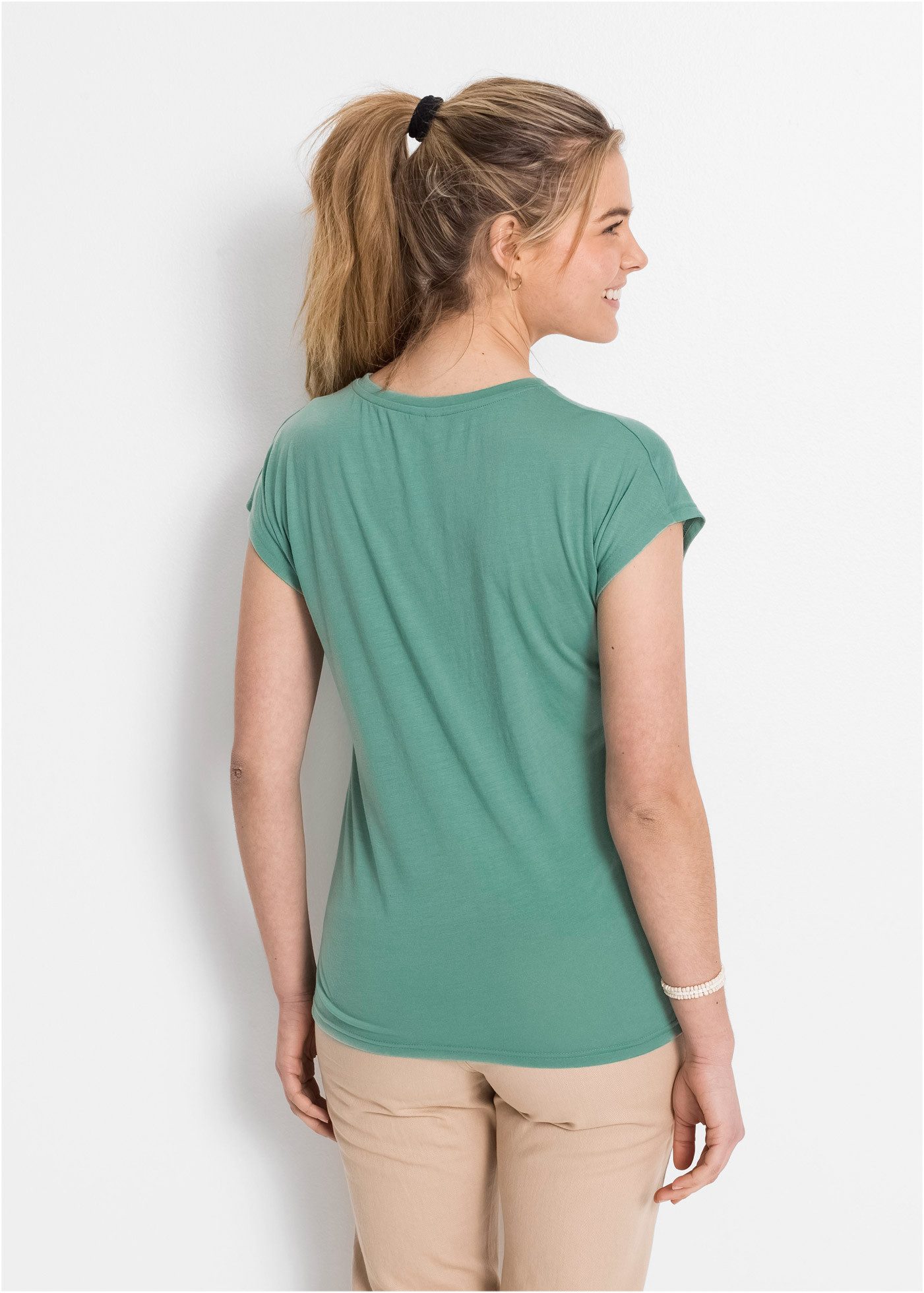 bonprix T-Shirt T-Shirt mit Glitzerdruck günstig online kaufen