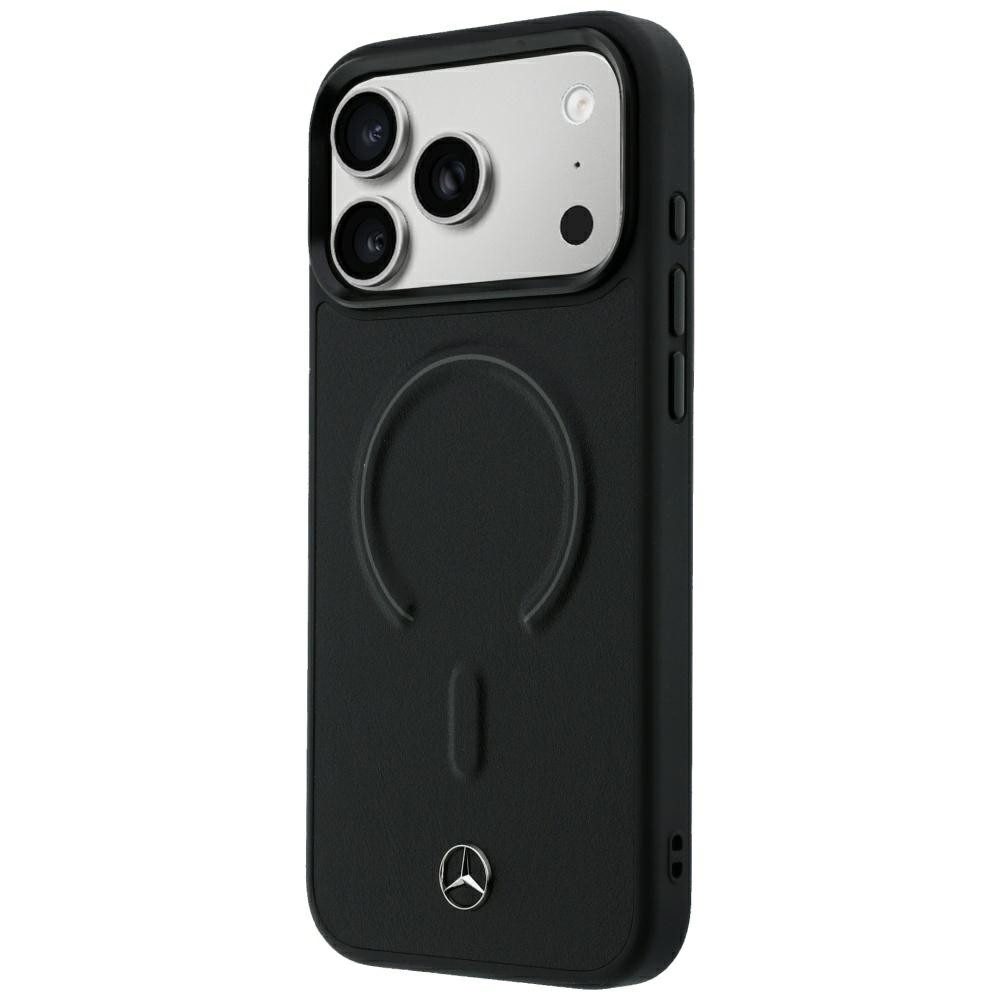 Mercedes Benz Handyhülle 3D für iPhone 18 Pro MagSafe Kunstleder Logo Stern Metall 6,3 Zoll, Kantenschutz – Bild 2 von 5