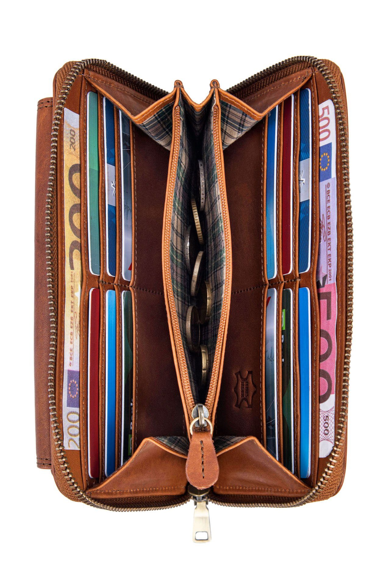 Benthill Geldbörse Damen XL Echt Leder Portemonnaie mit Handyfach RFID Hand günstig online kaufen