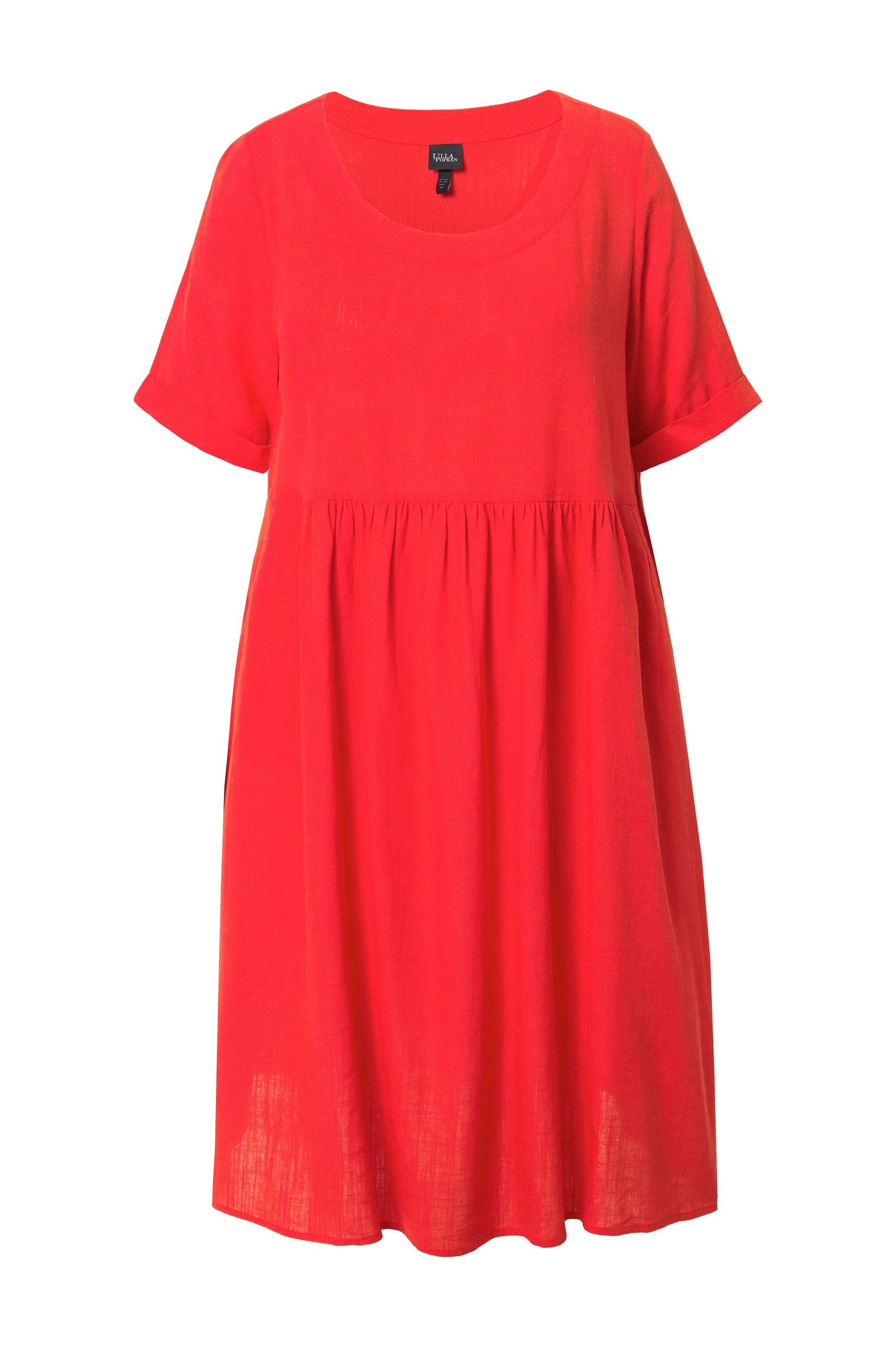 Ulla Popken Jerseykleid Kleid Leinenmix A-Linie günstig online kaufen