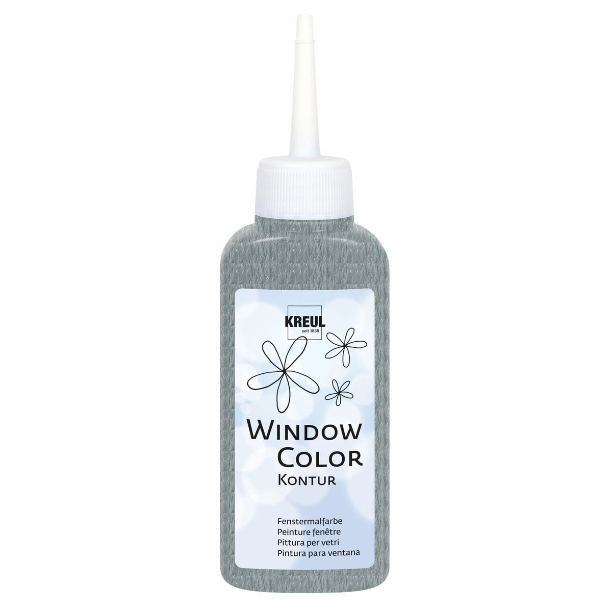 C. KREUL Wasserfarbe KREUL Window Color Kontur silber 80ml Flasche