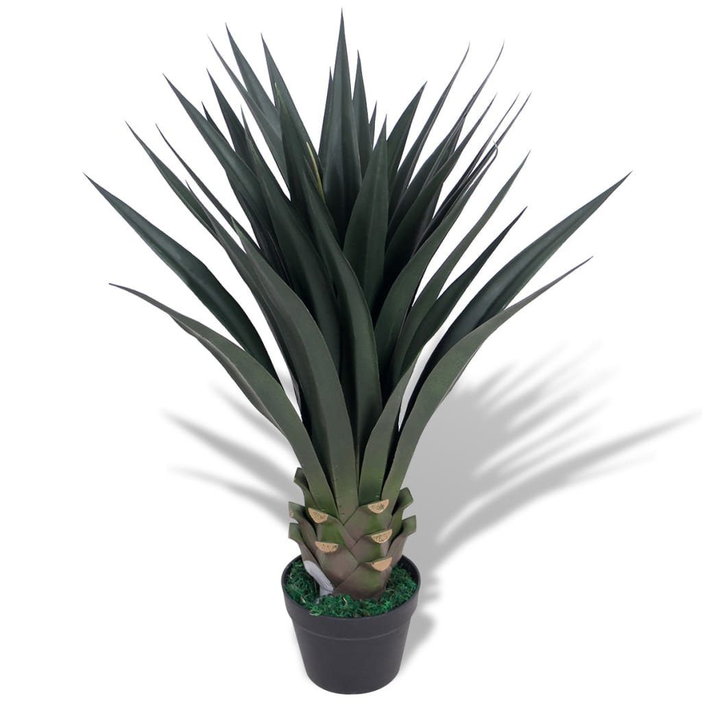 Kunstpflanze Künstliche Yucca-Pflanze mit Topf 85 cm Grün